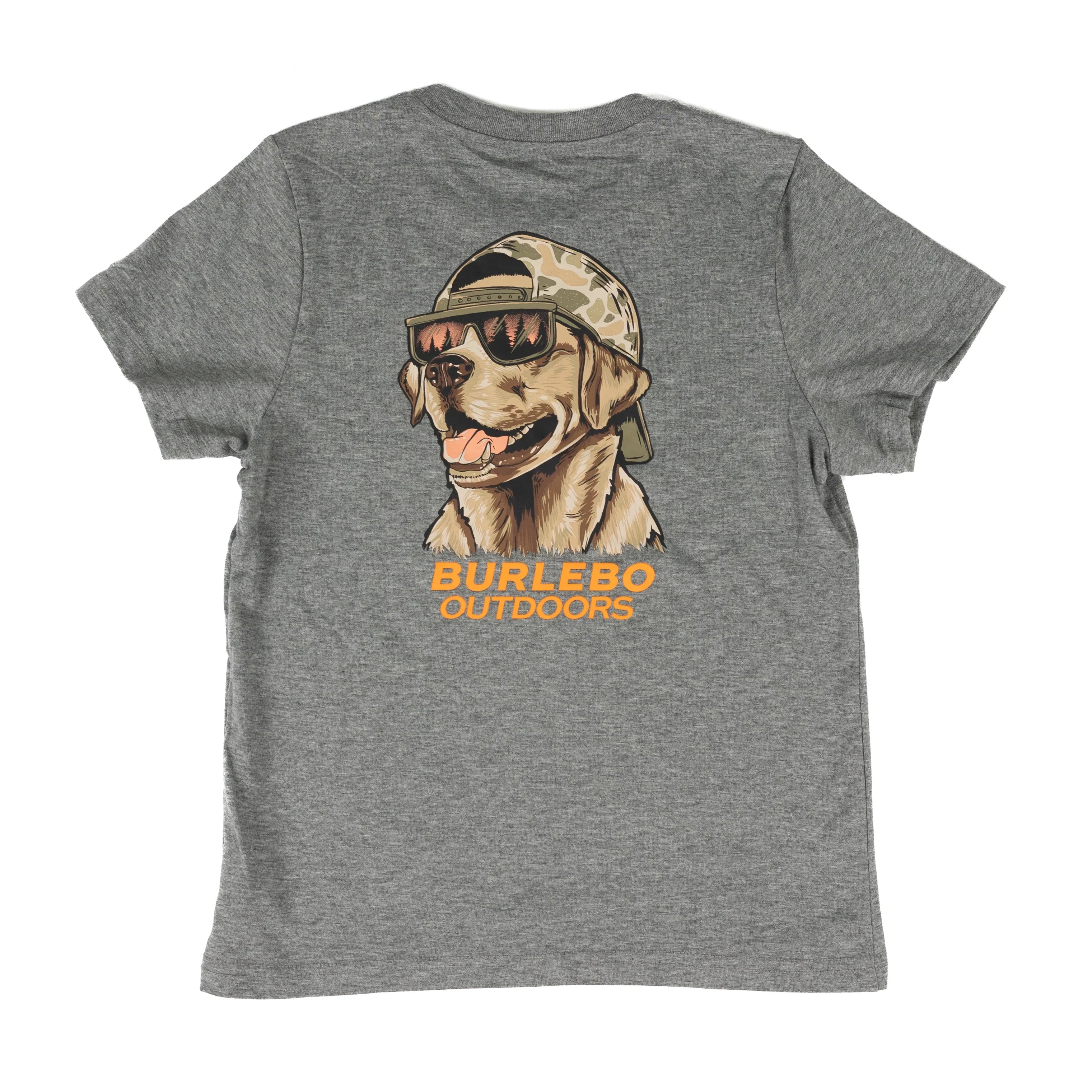 Burlebo Boy's Dark Gray Mallard Camo Dog Short Sleeve Tee Y-SST-MCD-DHG