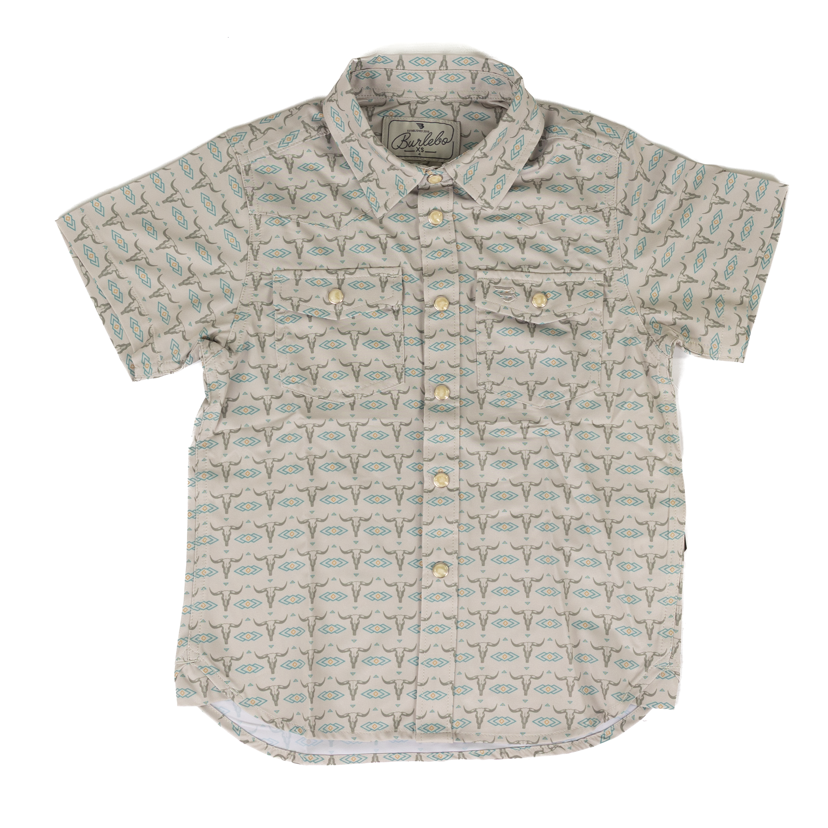 Burlebo Boy's SKull Rancher Performance Western Shirt Y-PWS-SKLR