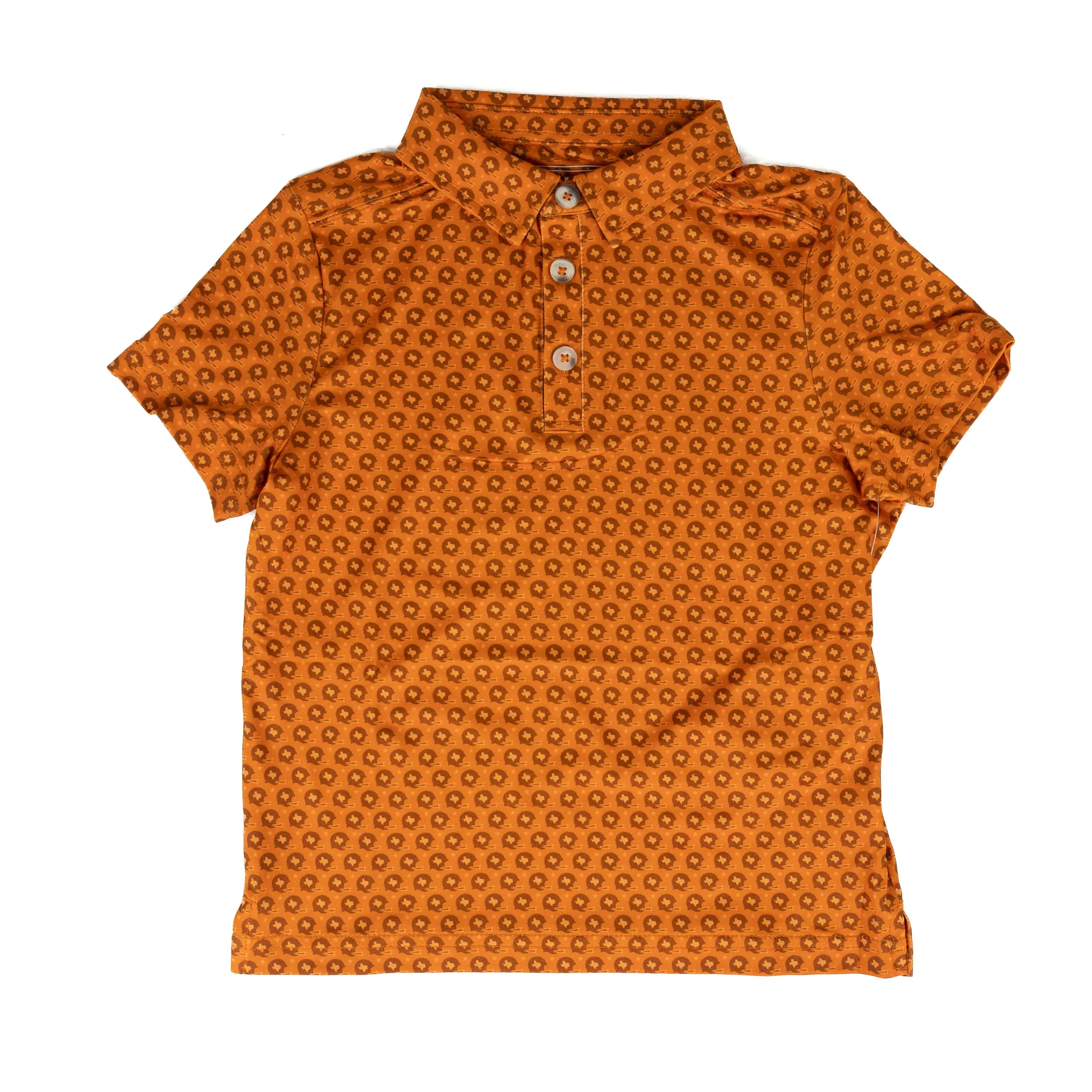 Burlebo Boy's Orange Vintage Helm Performance Polo Y-PP-VHEL-O