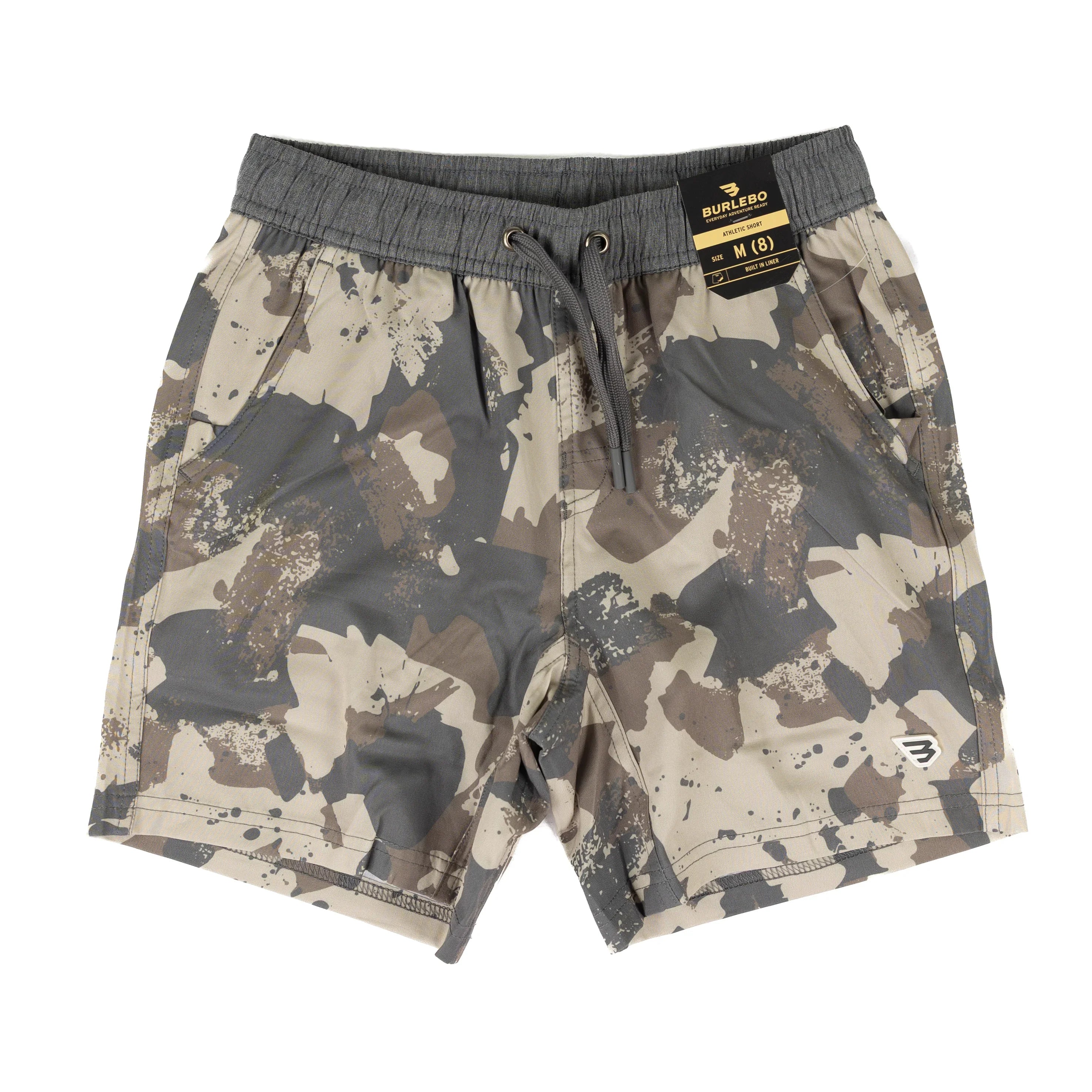 Burlebo Boy's Splatter Camo Athletic Shorts Y-AS-SPLAC