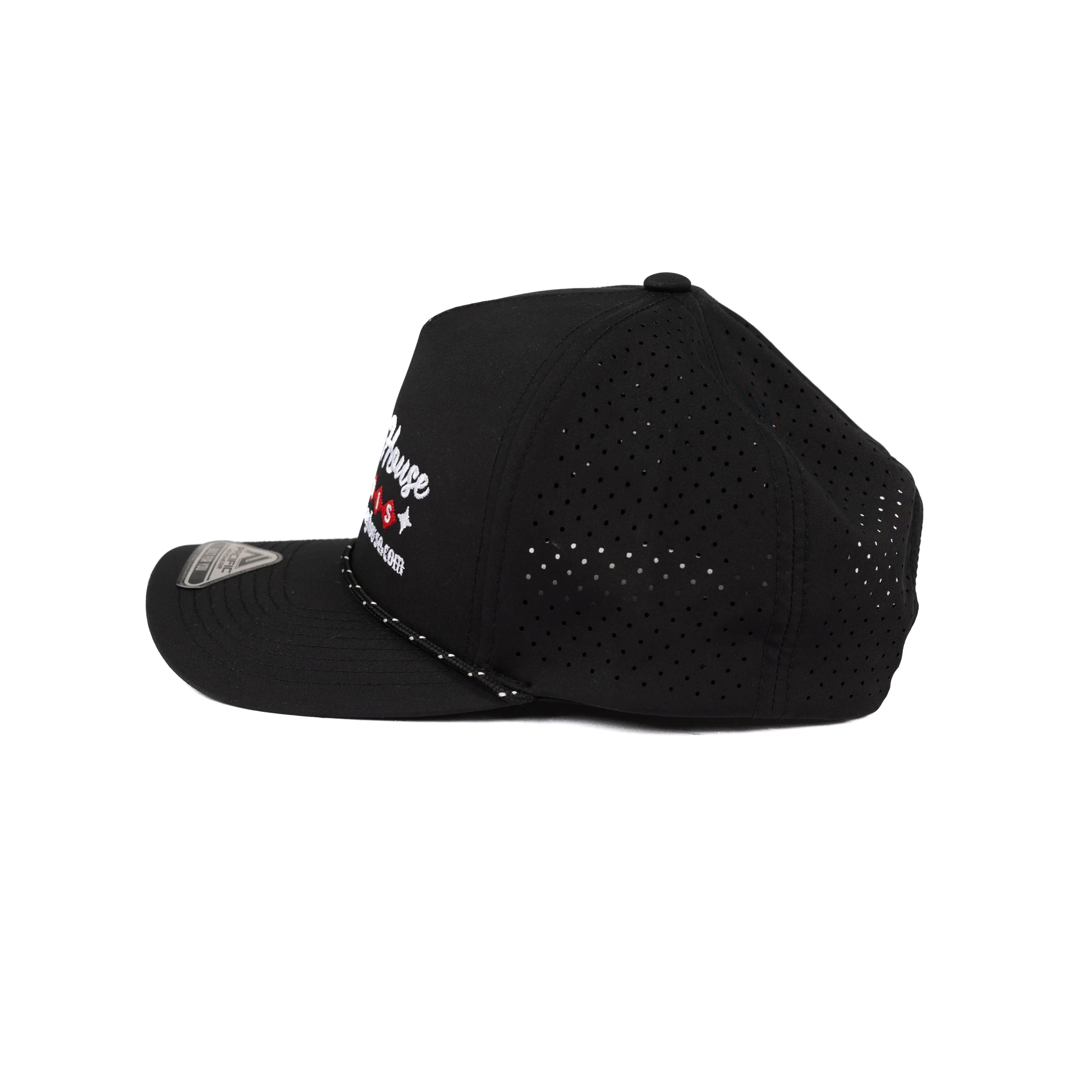 Crazy House Black Cap with Diamonds