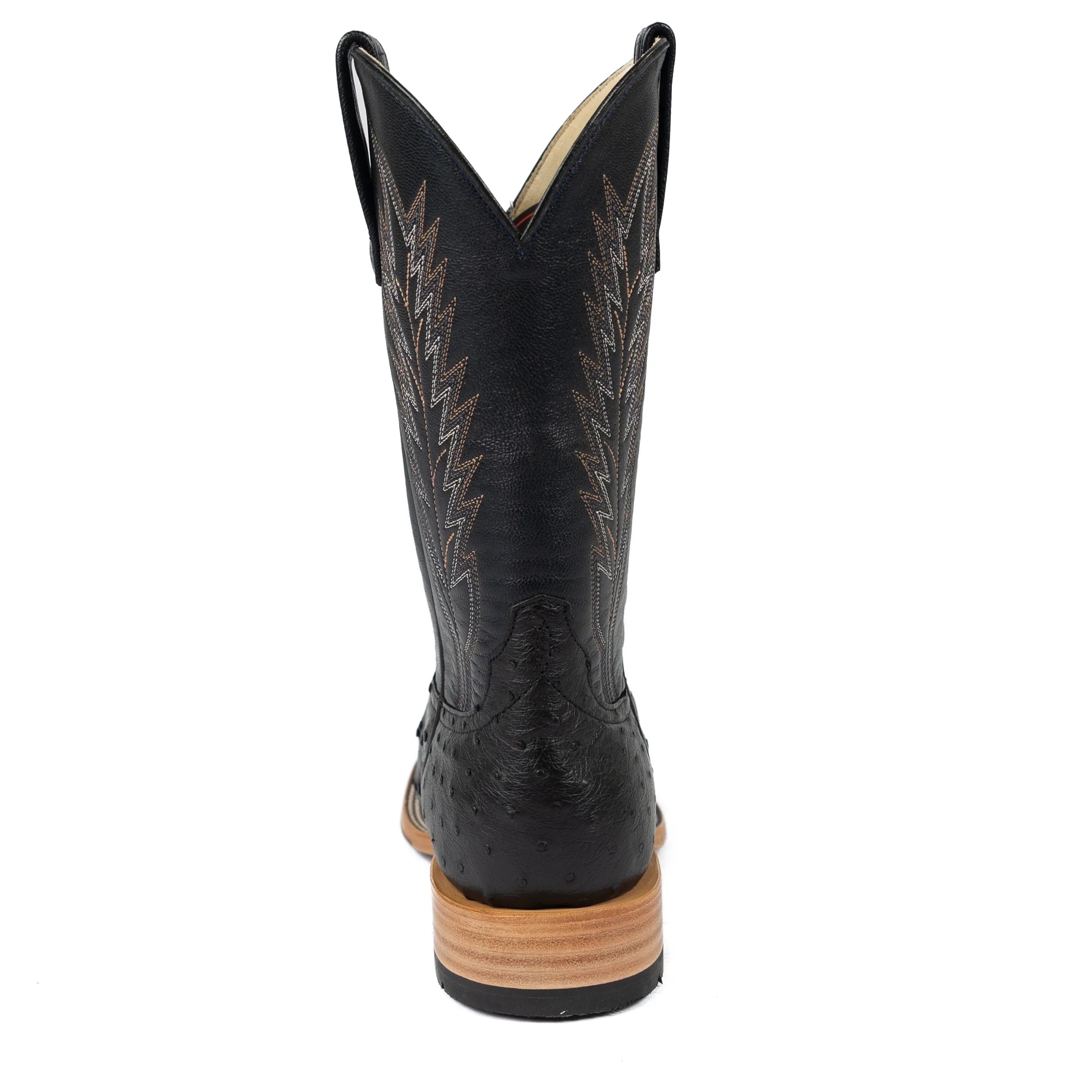 Men's Horsepower Black Full Quill Ostrich Round Toe Boots HP6016