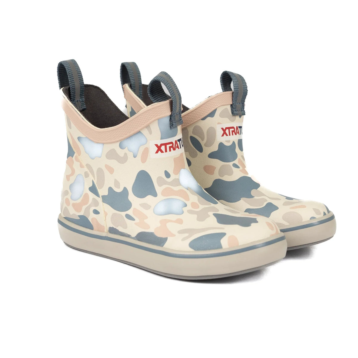 XTRATUF Youth Ivory Duck Camo Ankle Deck Boots XKABDC30
