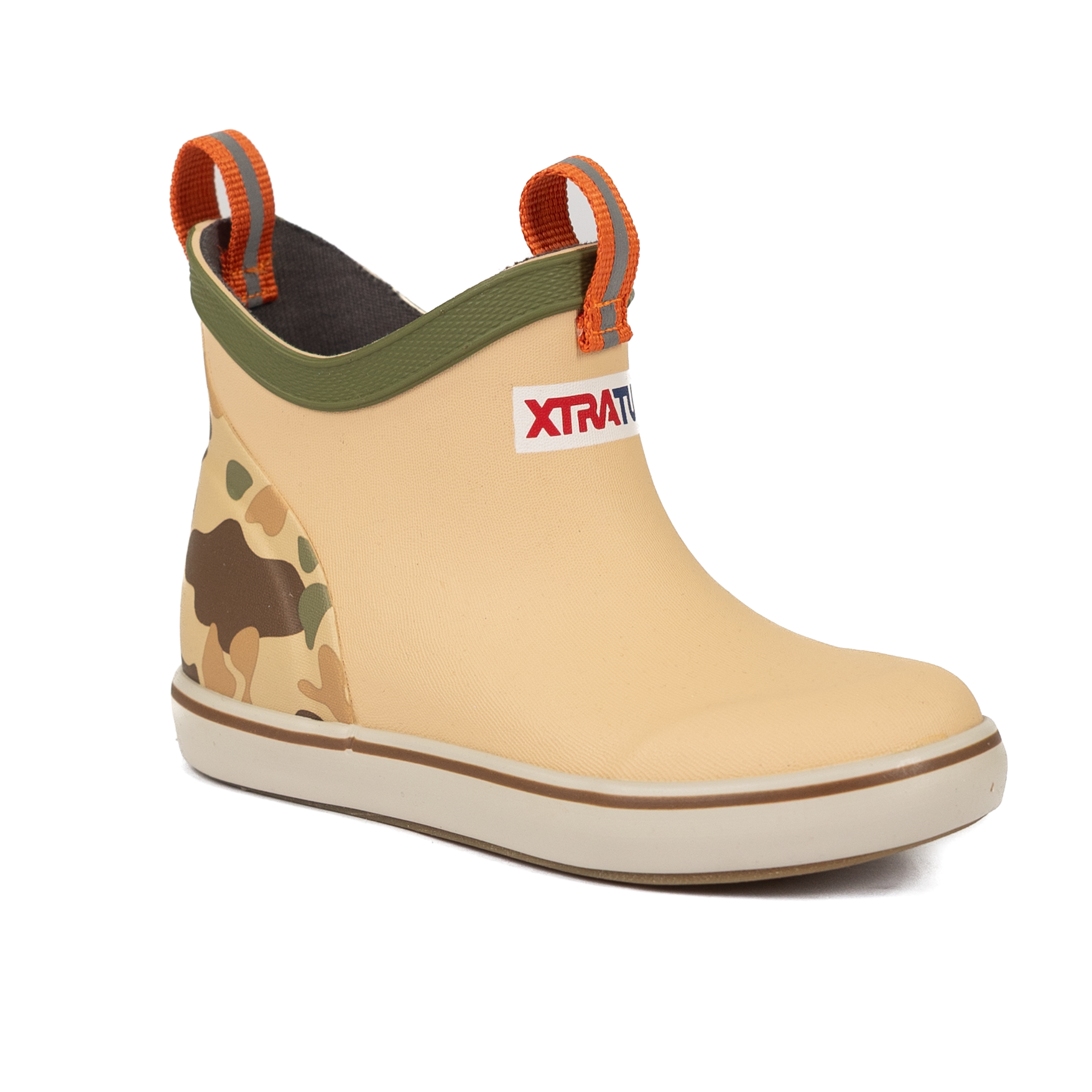 XTRATUF Kid's Beige and Duck Camo 4" Ankle Deck Boot XKABDC90