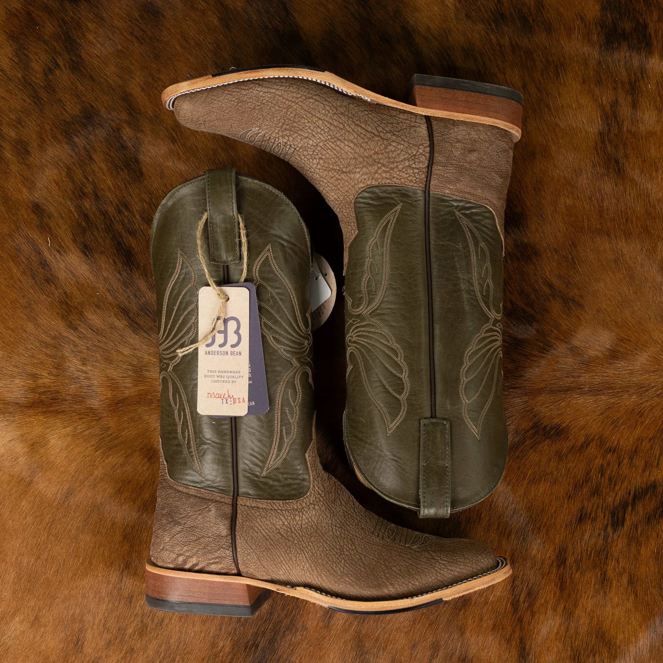Anderson Bean Tan Poseidon Goat Square Toe Boots