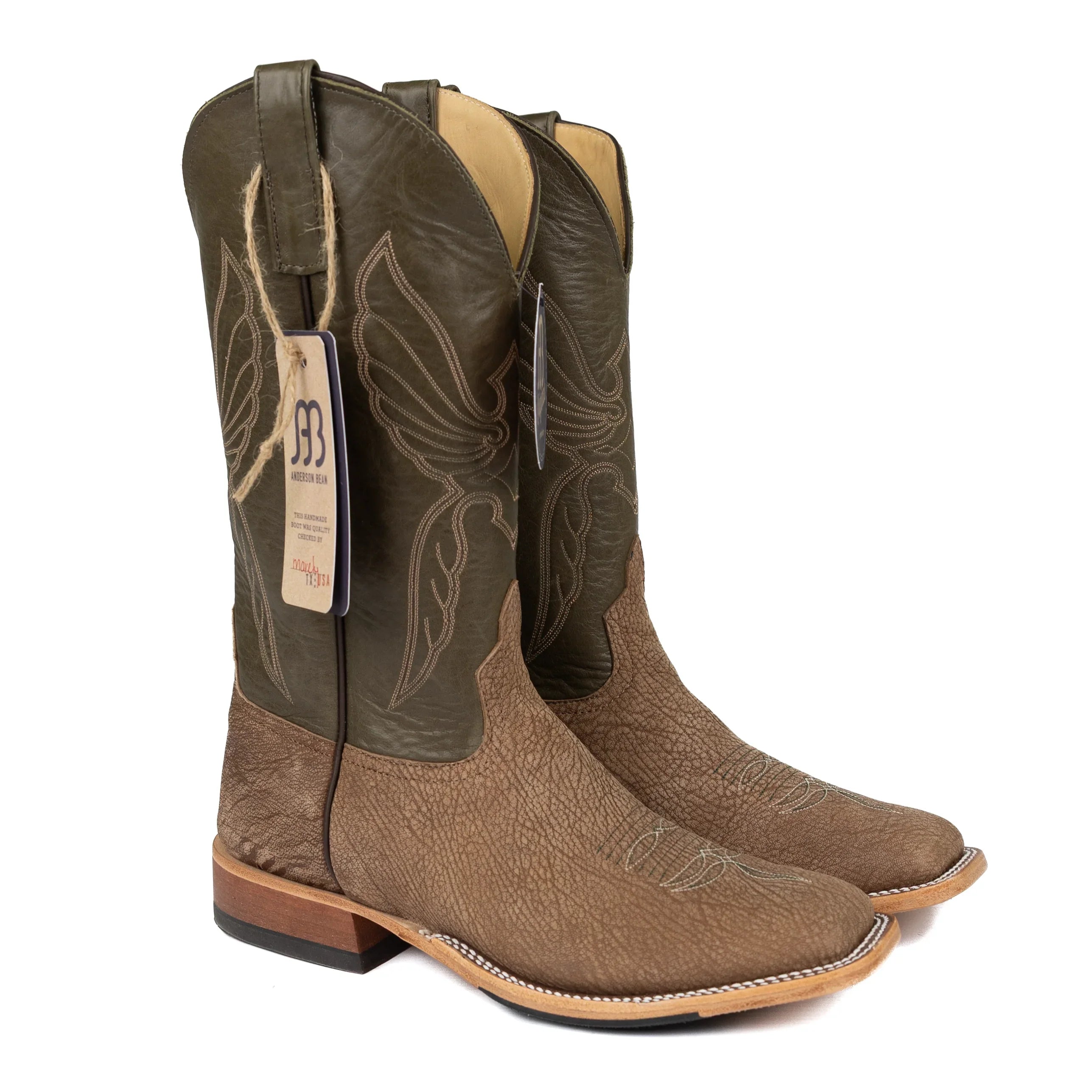 Anderson Bean Tan Poseidon Goat Square Toe Boots