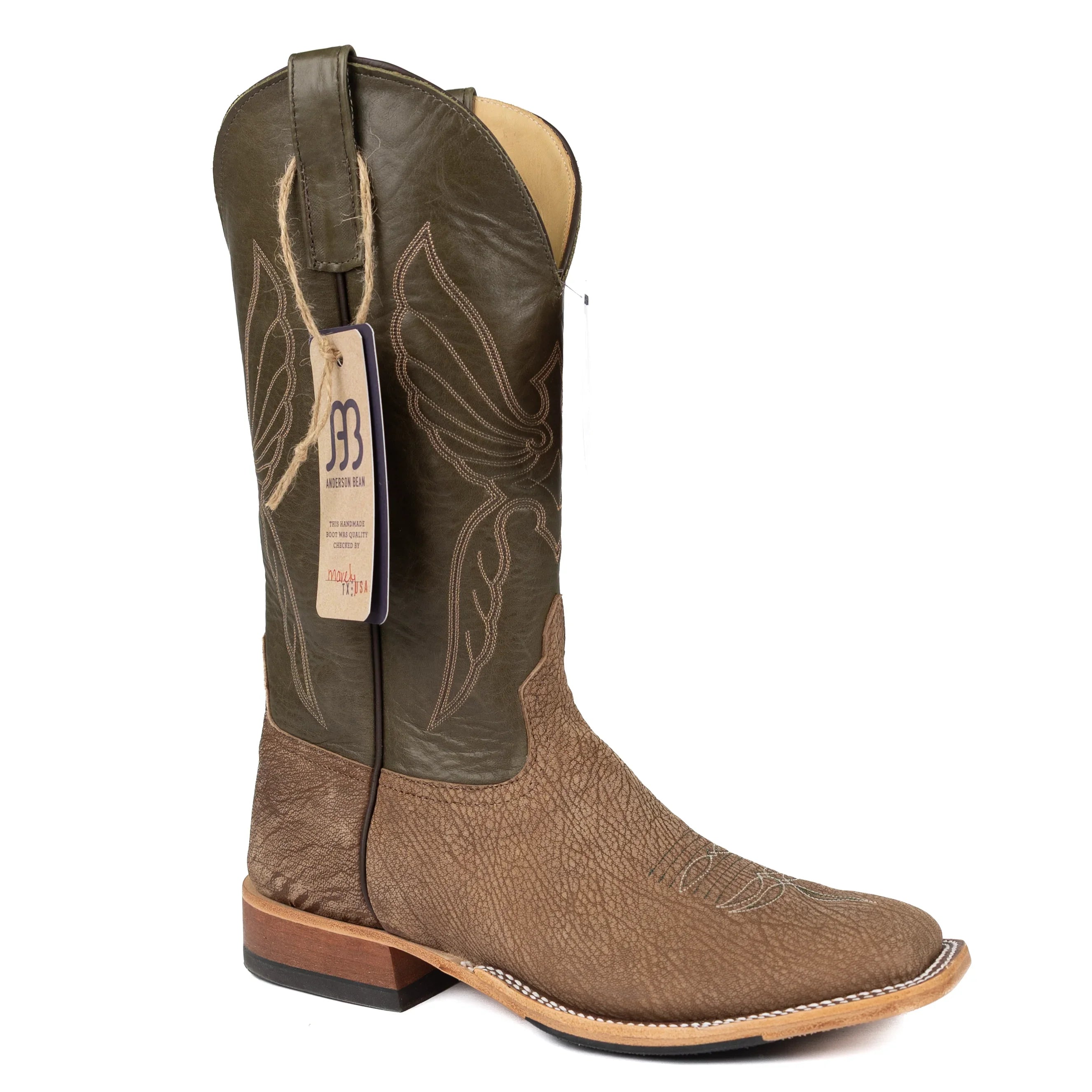 Anderson Bean Tan Poseidon Goat Square Toe Boots