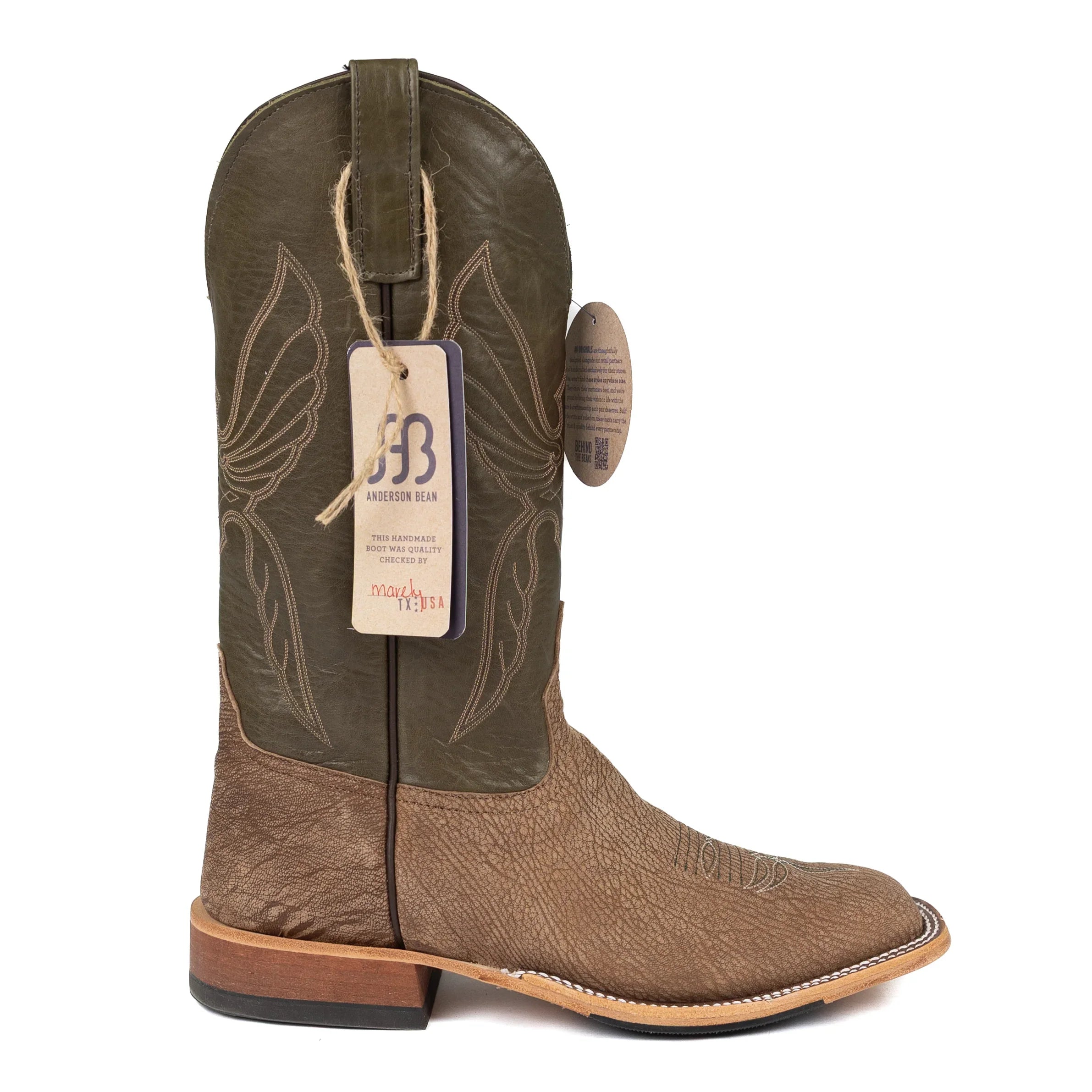 Anderson Bean Tan Poseidon Goat Square Toe Boots