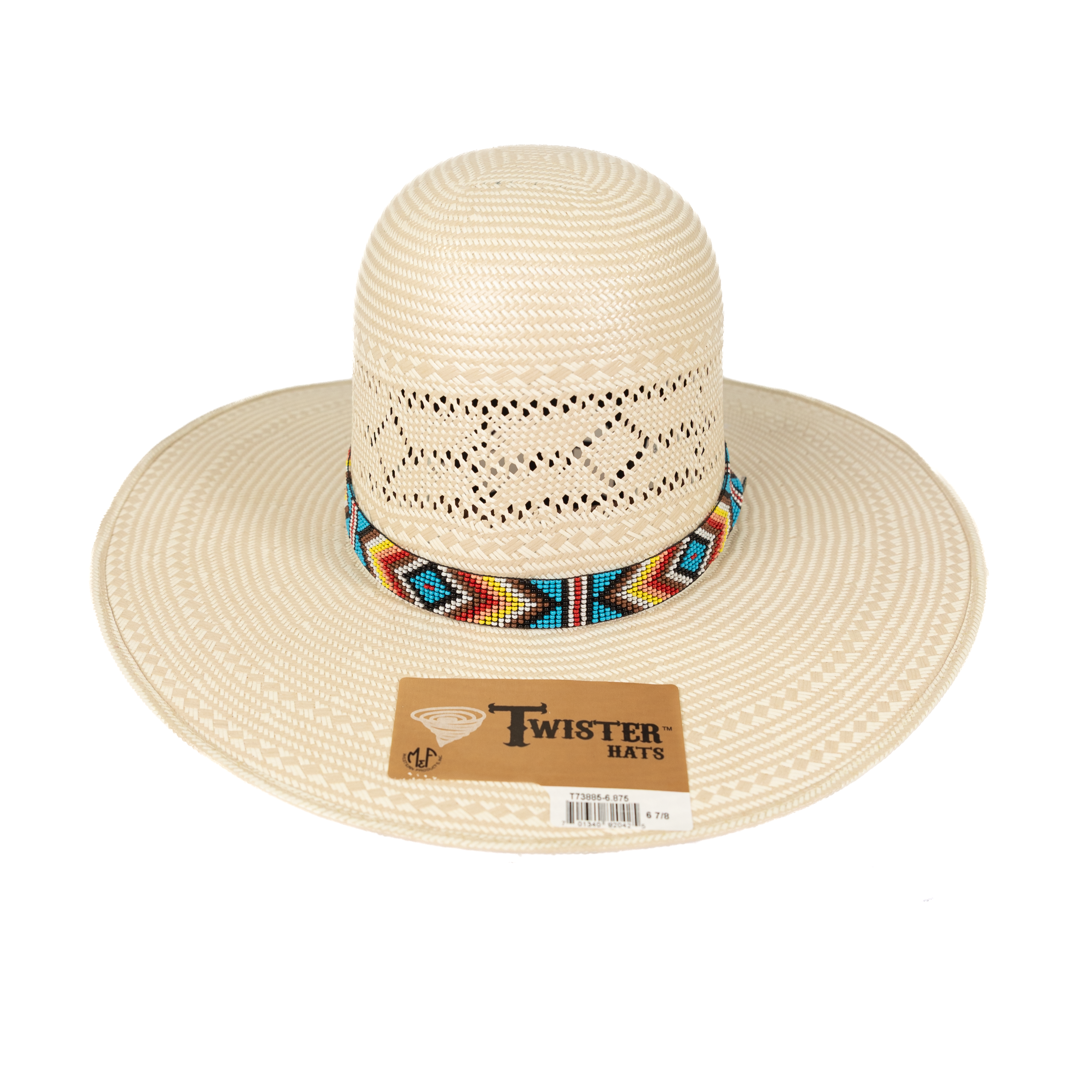 Multi Color Beaded Aztec Stretchable Hatband