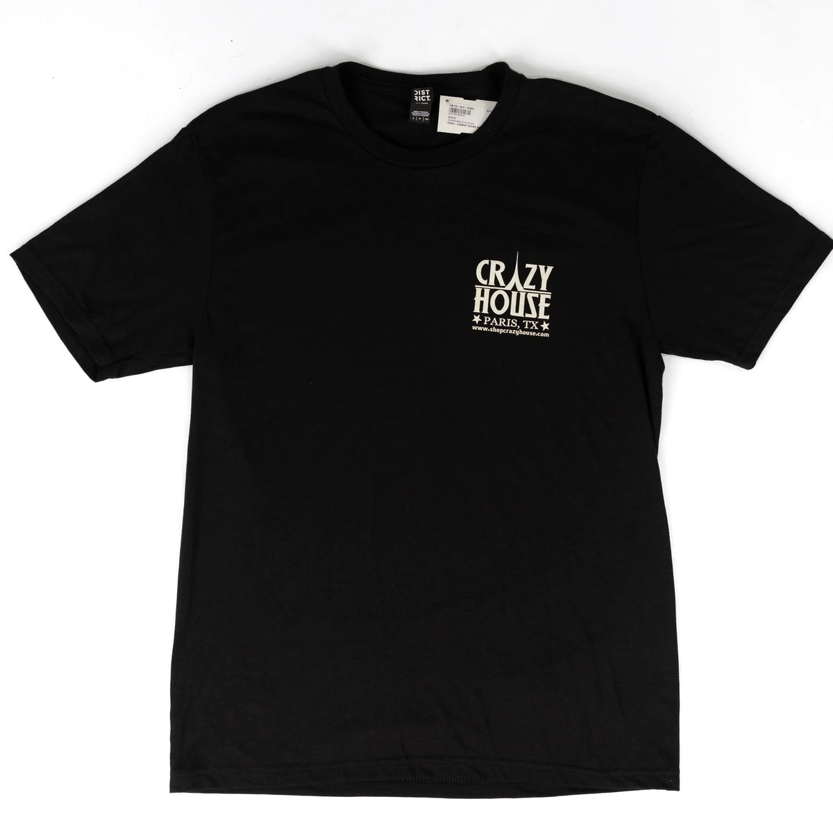 Crazy House Short Sleeve Black Cowboy Riding Bear T-shirt