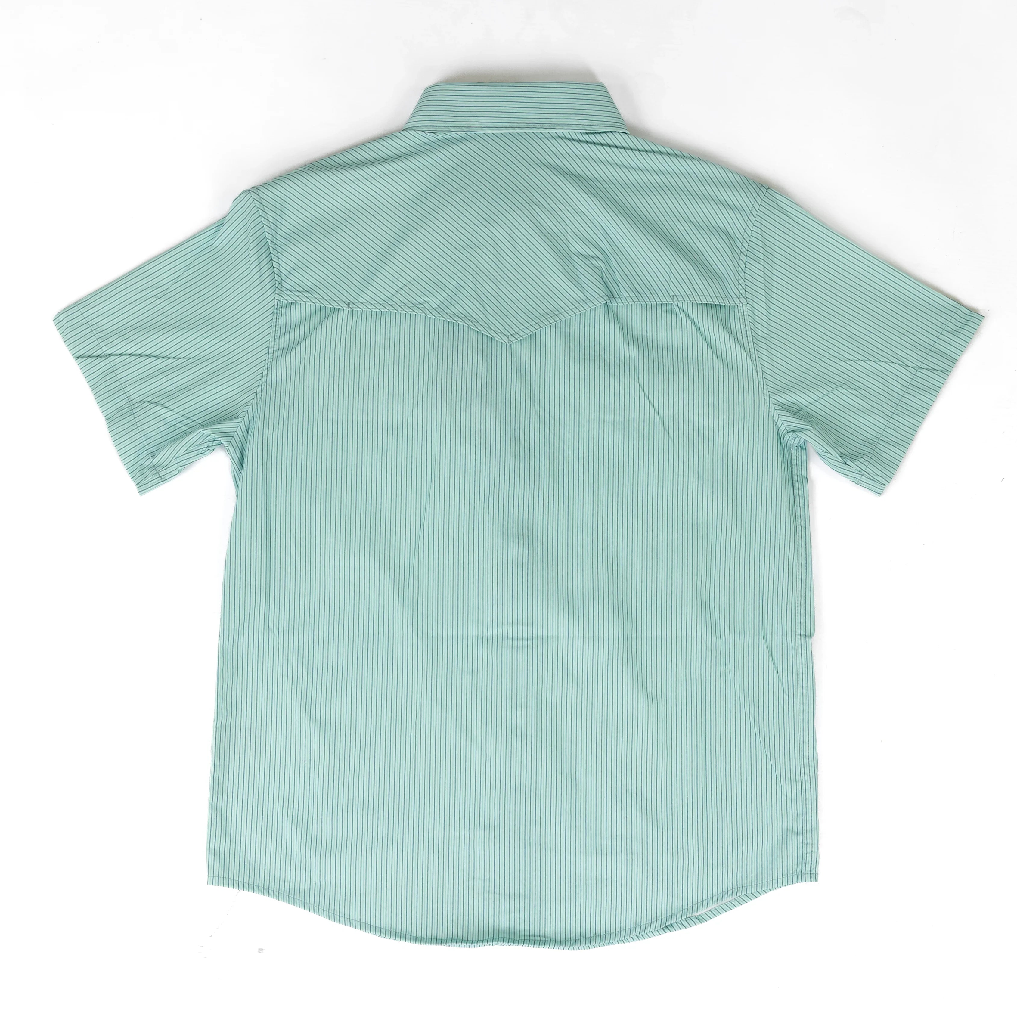 Rock and Roll Men's Short Sleeve Tek Core Light Turquoise Snap Shirt BMN3S11447