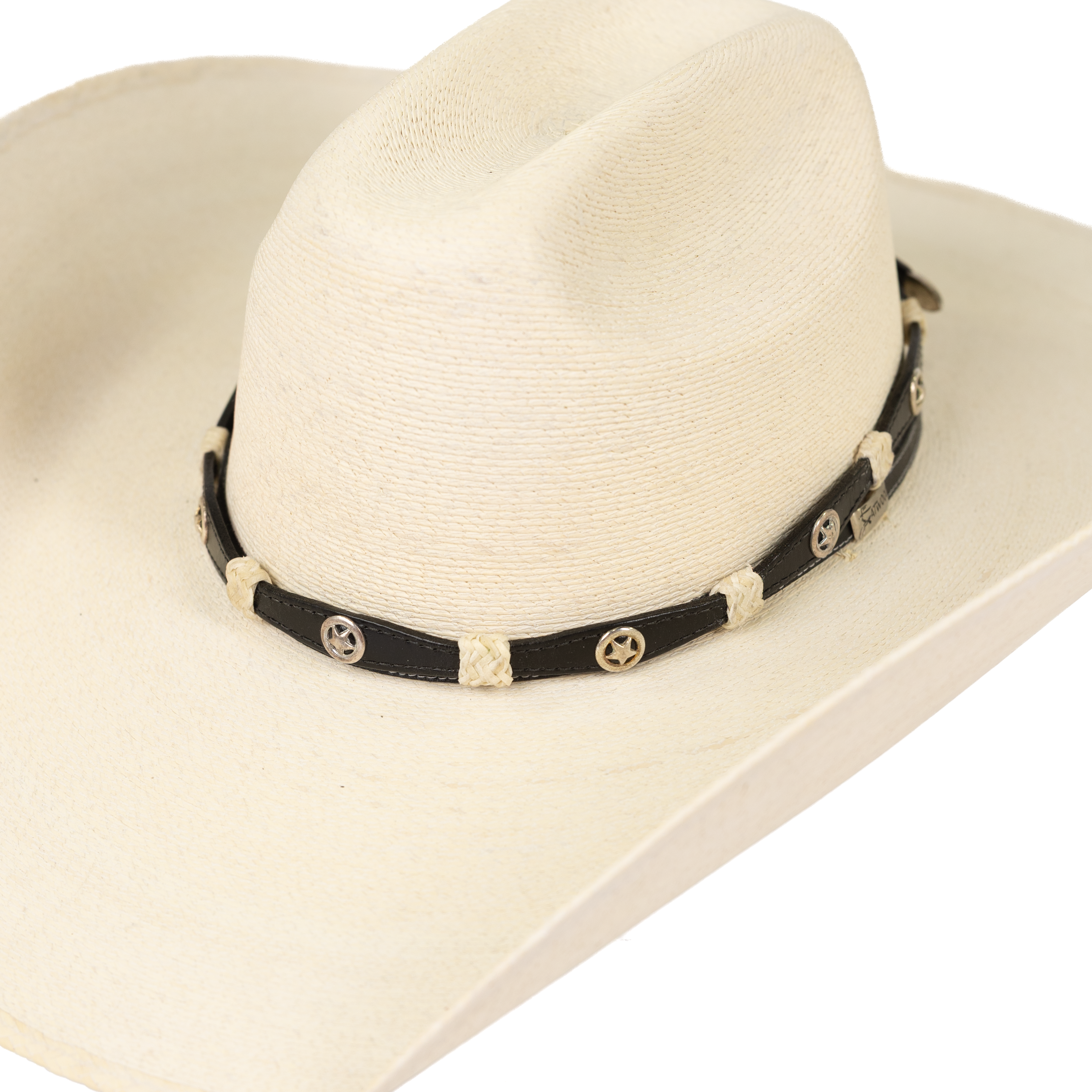 Black, Silver and White Hat Band with Texas Conchos