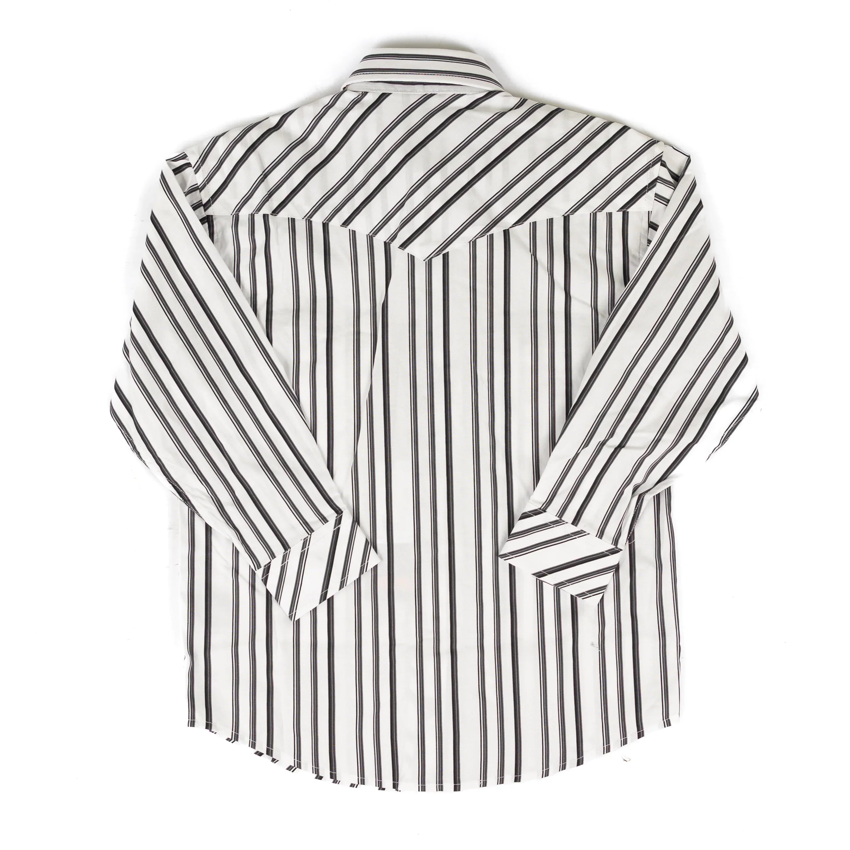 Rock and Roll Boy's Long Sleeve Gray Striped Snap Shirt BBN2S09423