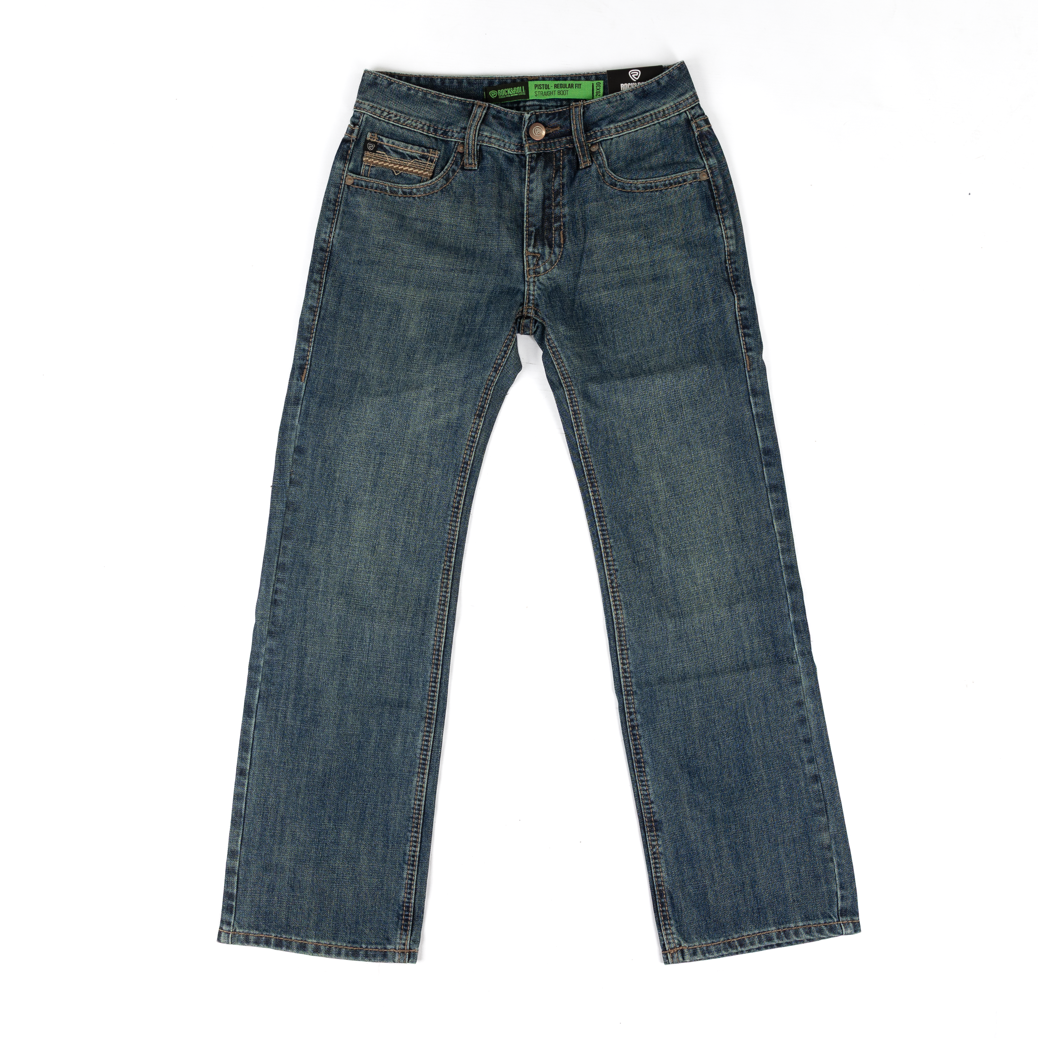 Rock and Roll Men's Pistol Straight Bootcut Jeans BM1PD09805