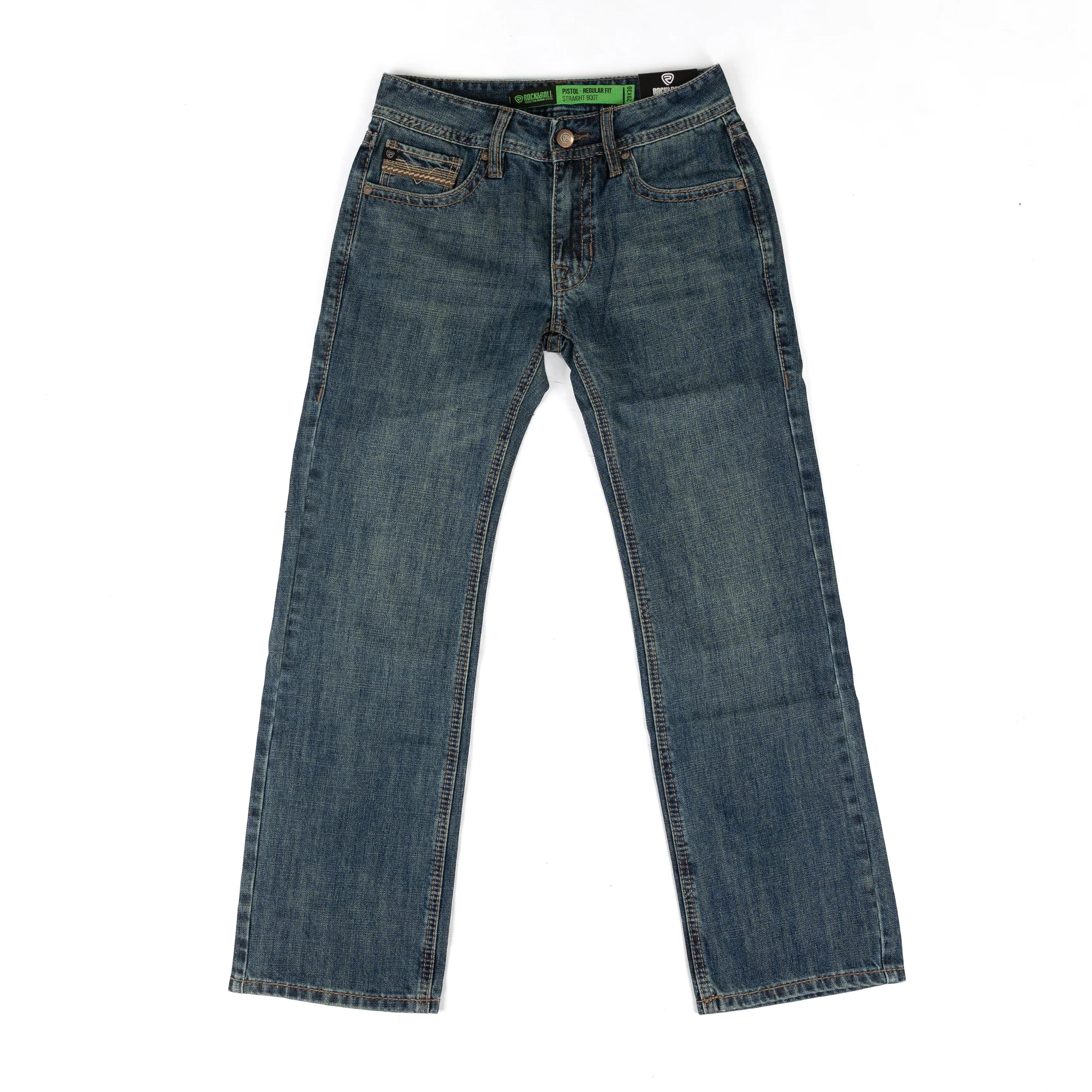 Rock and Roll Men's Pistol Straight Bootcut Jeans BM1PD09805