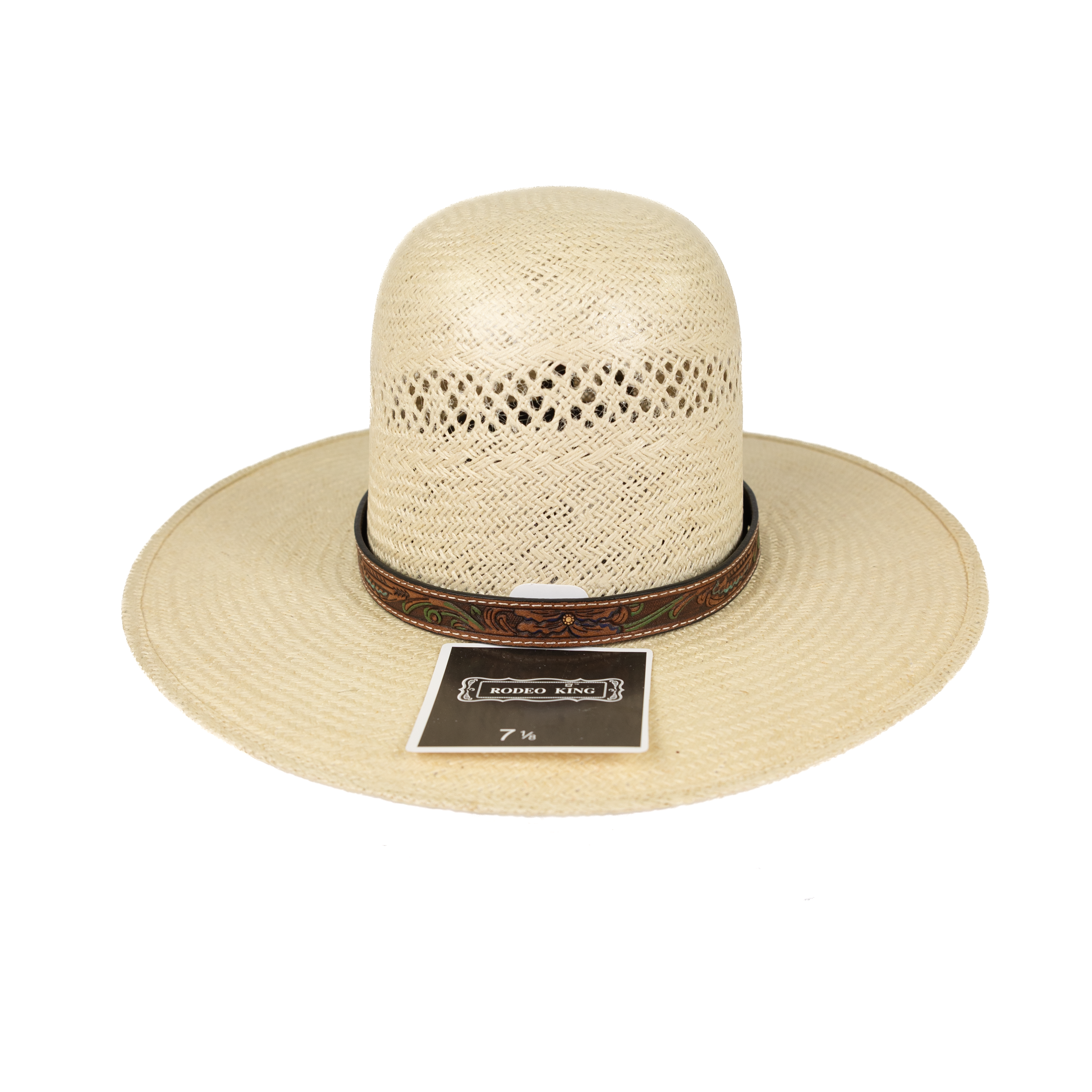 Dark Brown Hand Painted Tooled Leather Hat Band