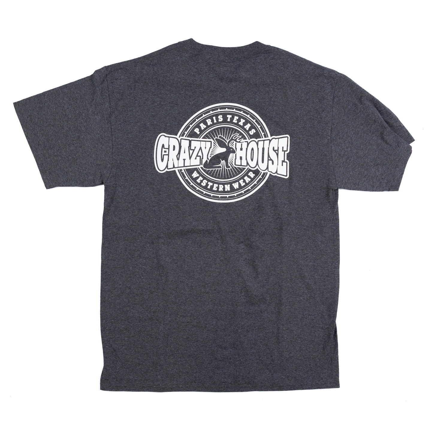 Crazy House Heather Gray Circle Jackalope T-shirt