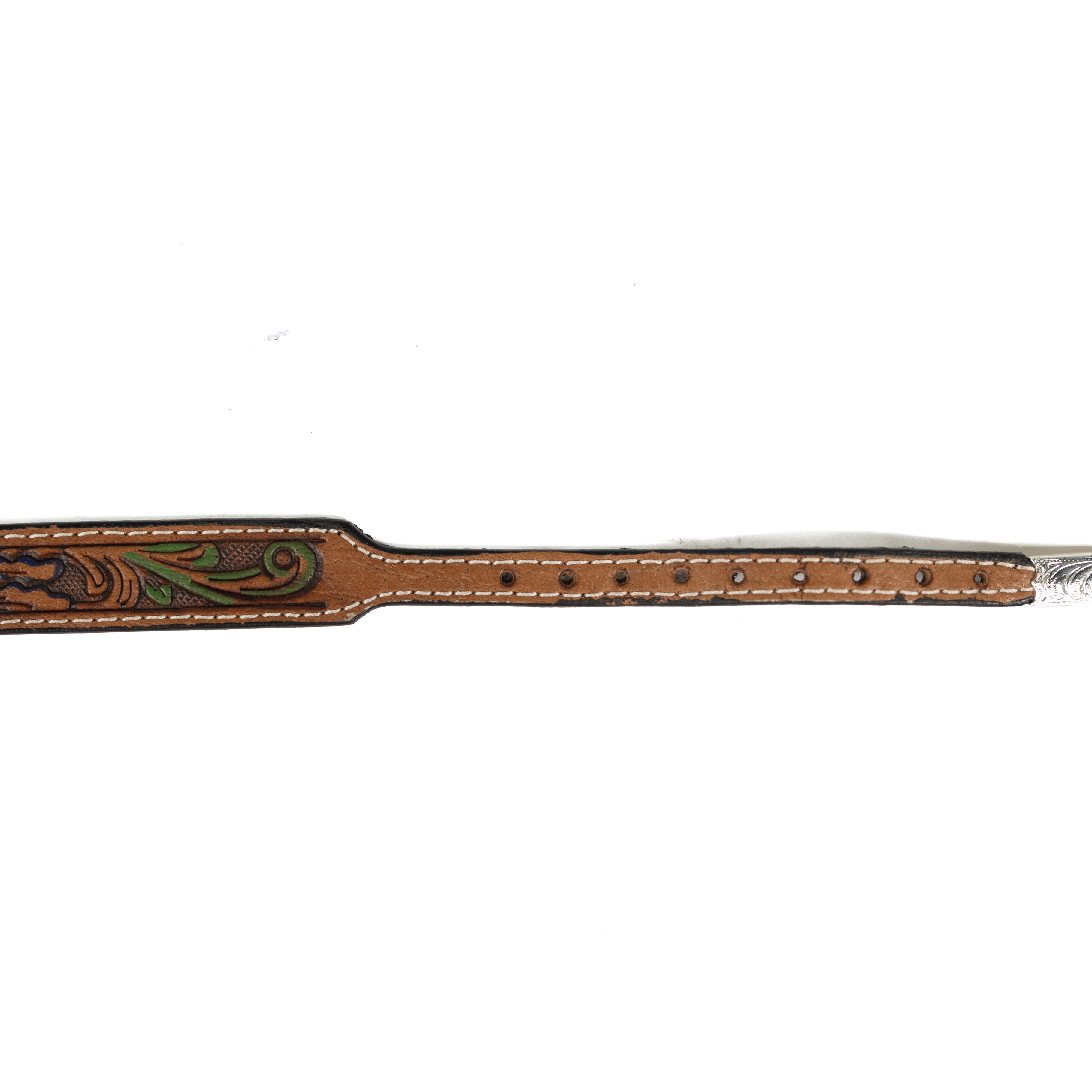 Dark Brown Hand Painted Tooled Leather Hat Band