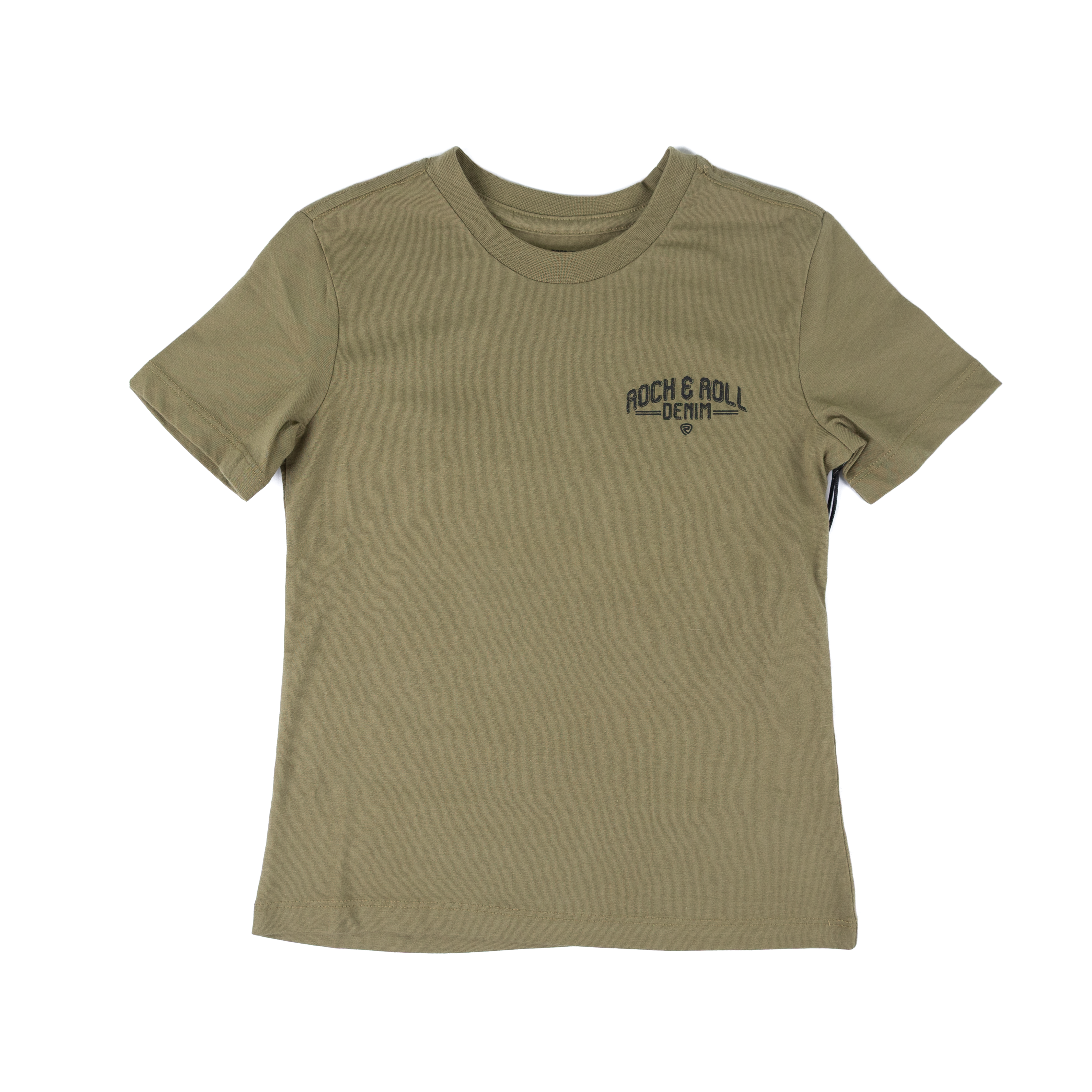 Boy's Rock and Roll Olive Short Sleeve Truck Graphic Printed T-shirt BB21T08603