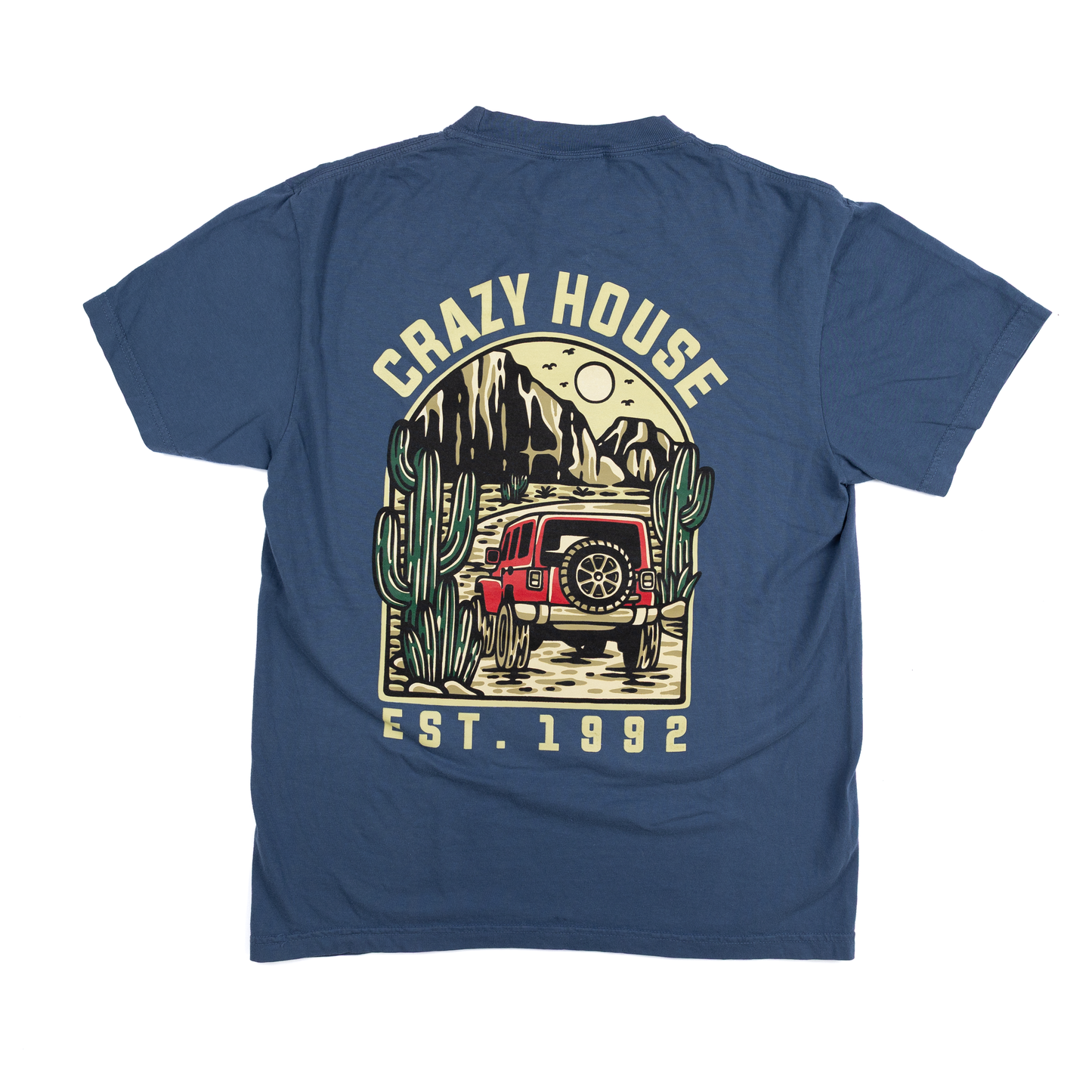 Crazy House Blue Jeep Desert T-shirt
