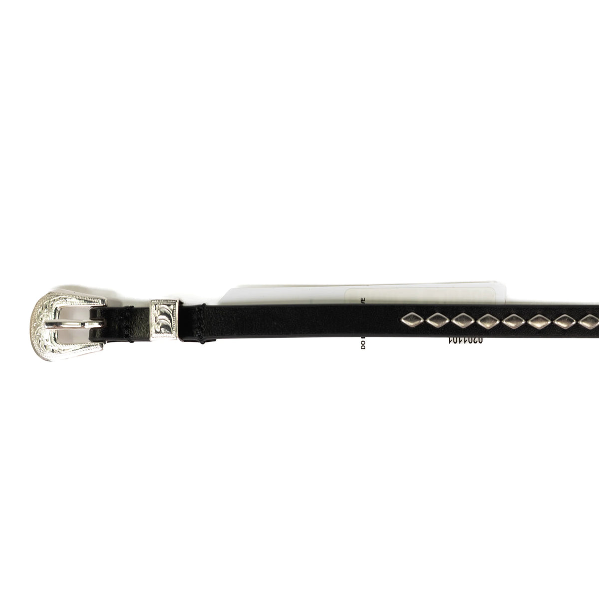 Black Hat Band with Silver Buckle and Diamonds