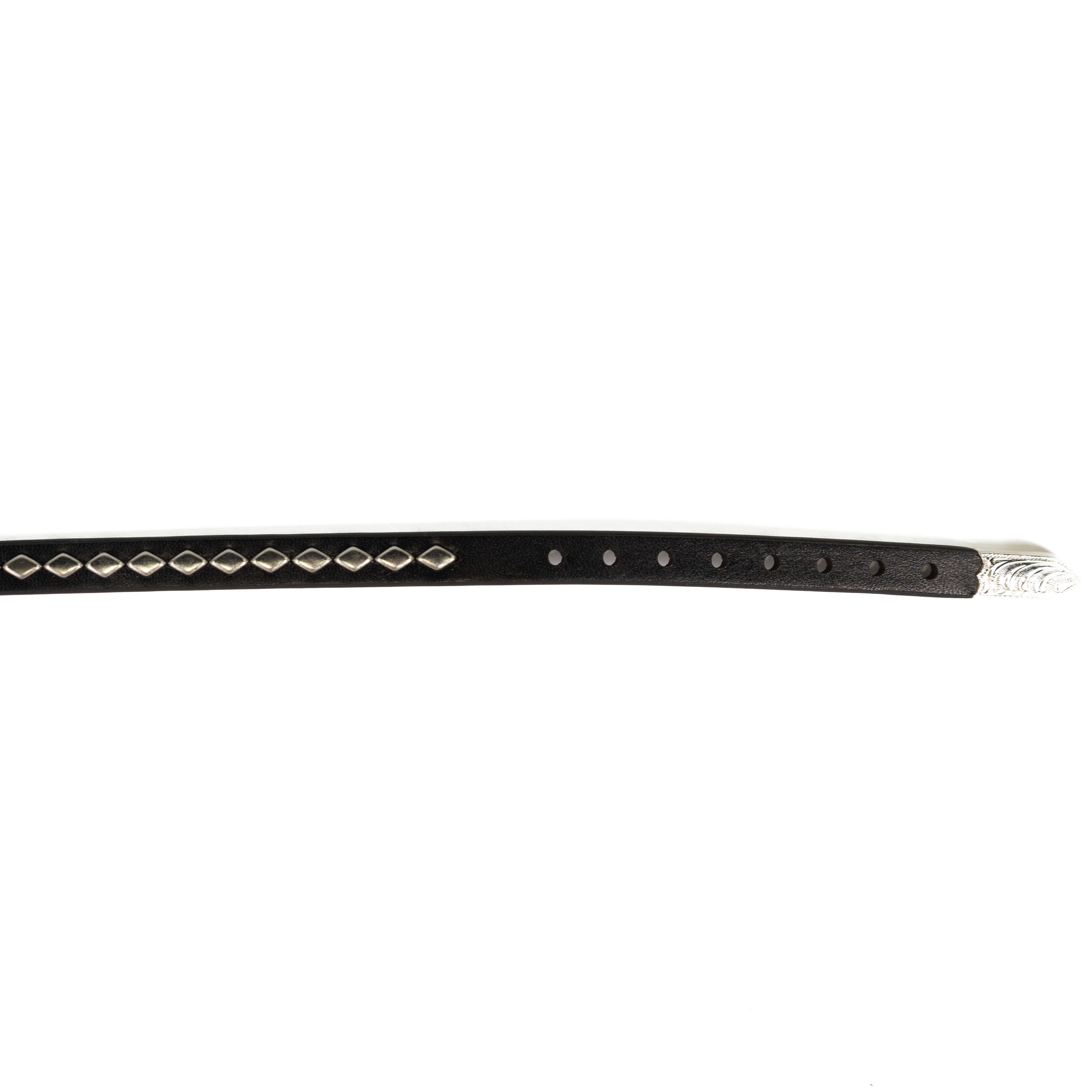 Black Hat Band with Silver Buckle and Diamonds