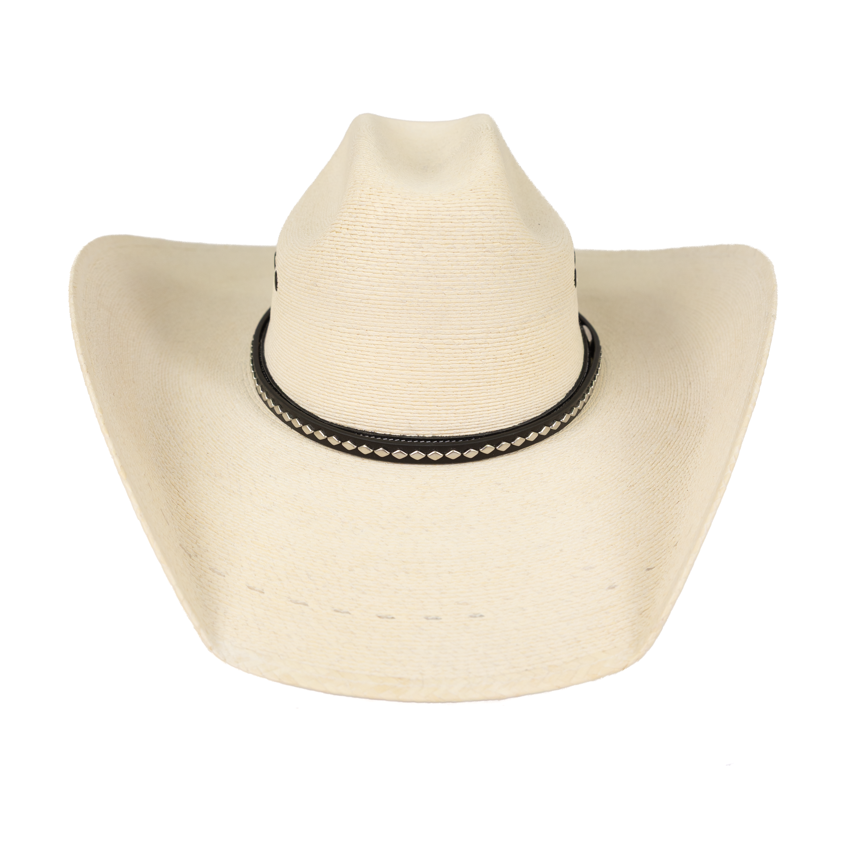 Black Hat Band with Silver Buckle and Diamonds
