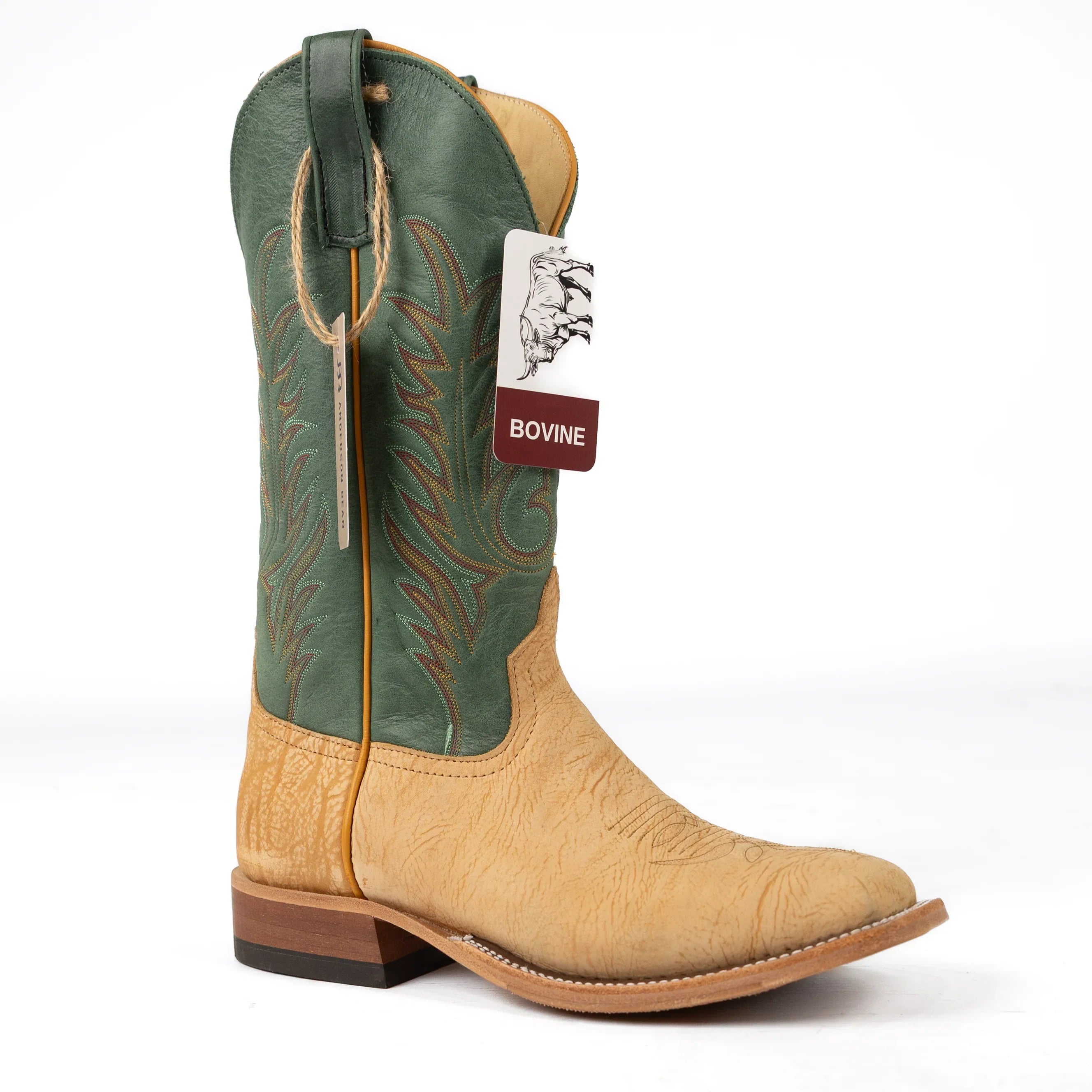 Anderson Bean Men's Tan Washed Shoulder Square Toe Boots
