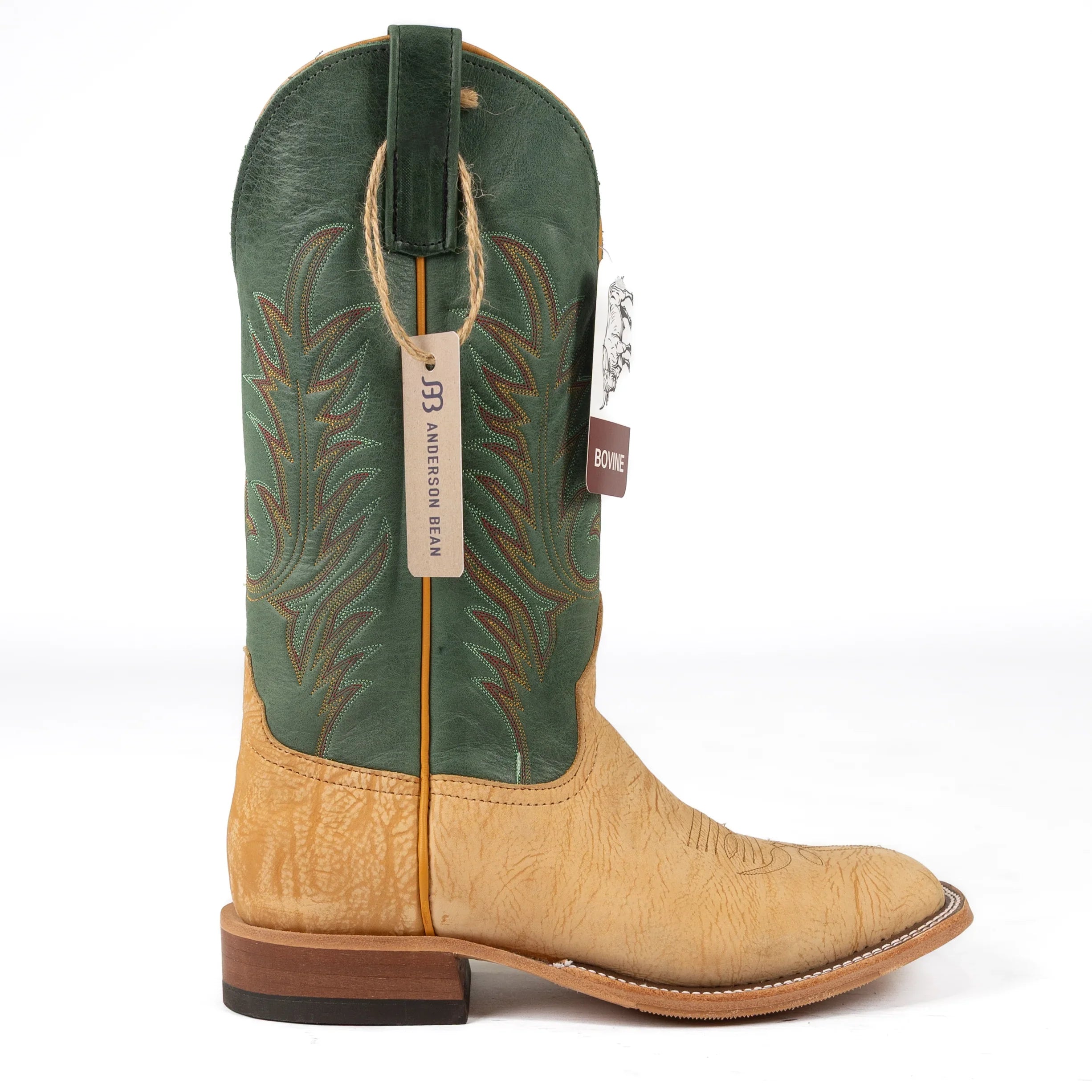 Anderson Bean Men's Tan Washed Shoulder Square Toe Boots