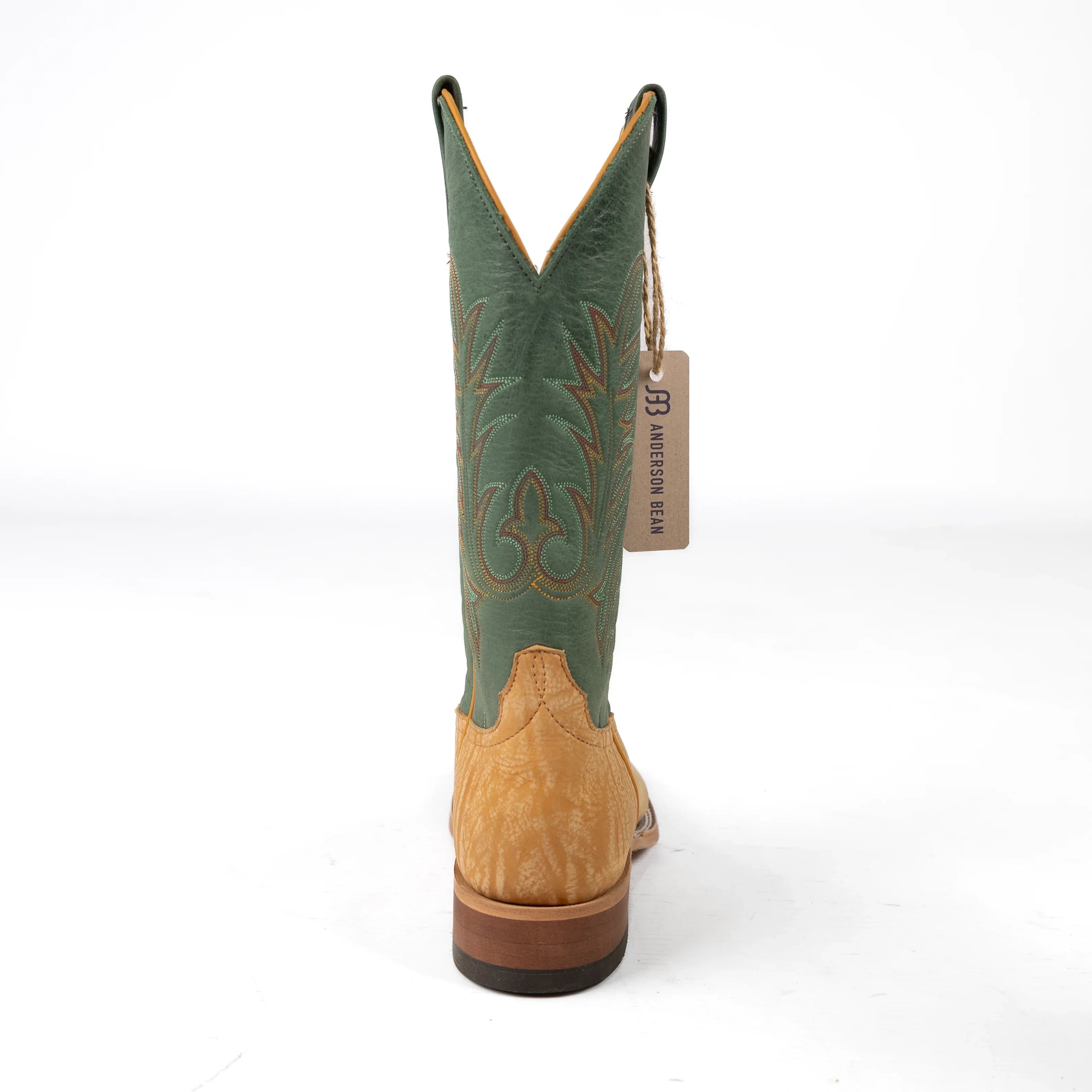 Anderson Bean Men's Tan Washed Shoulder Square Toe Boots