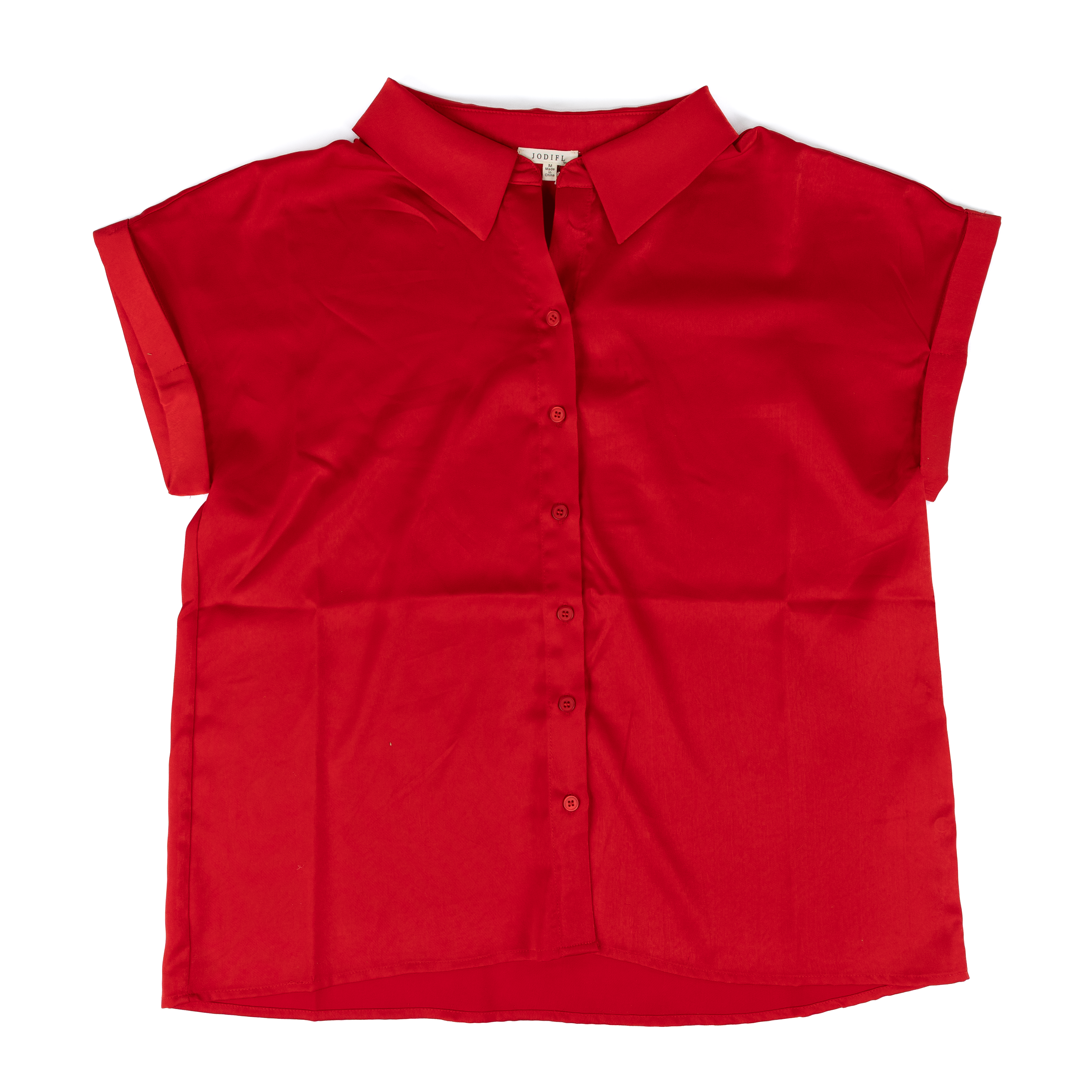 Women's Jodifl Short Sleeve Polyester Button Down Blouse B50971