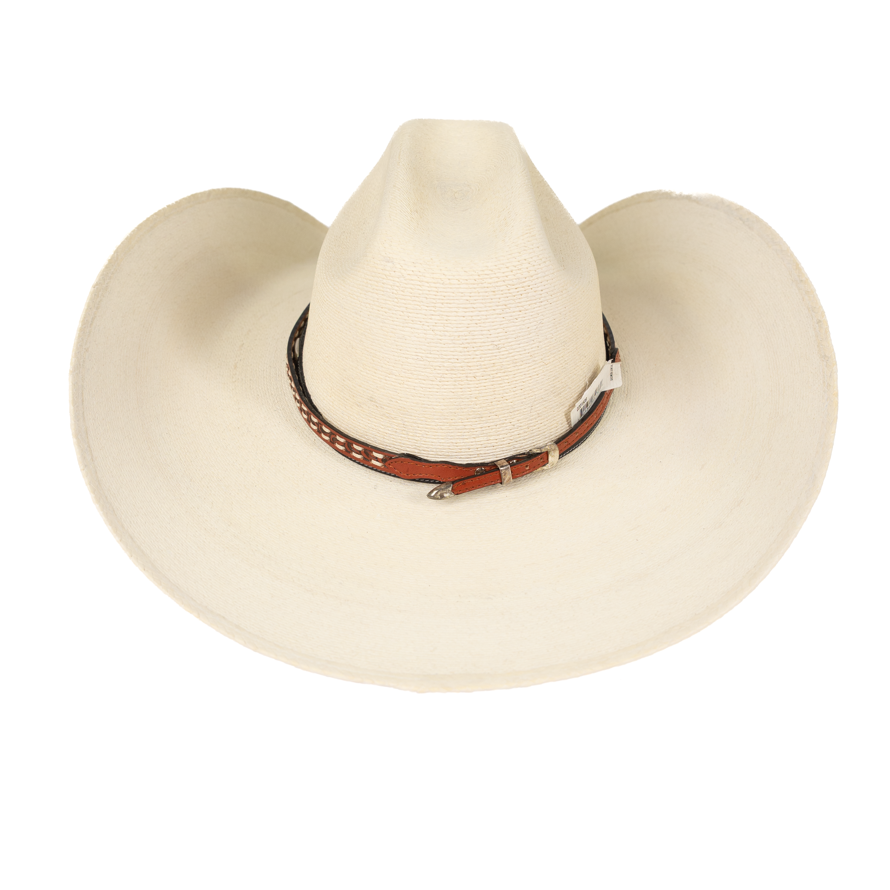 Brown Leather Taper Laced Tooled Hat Band