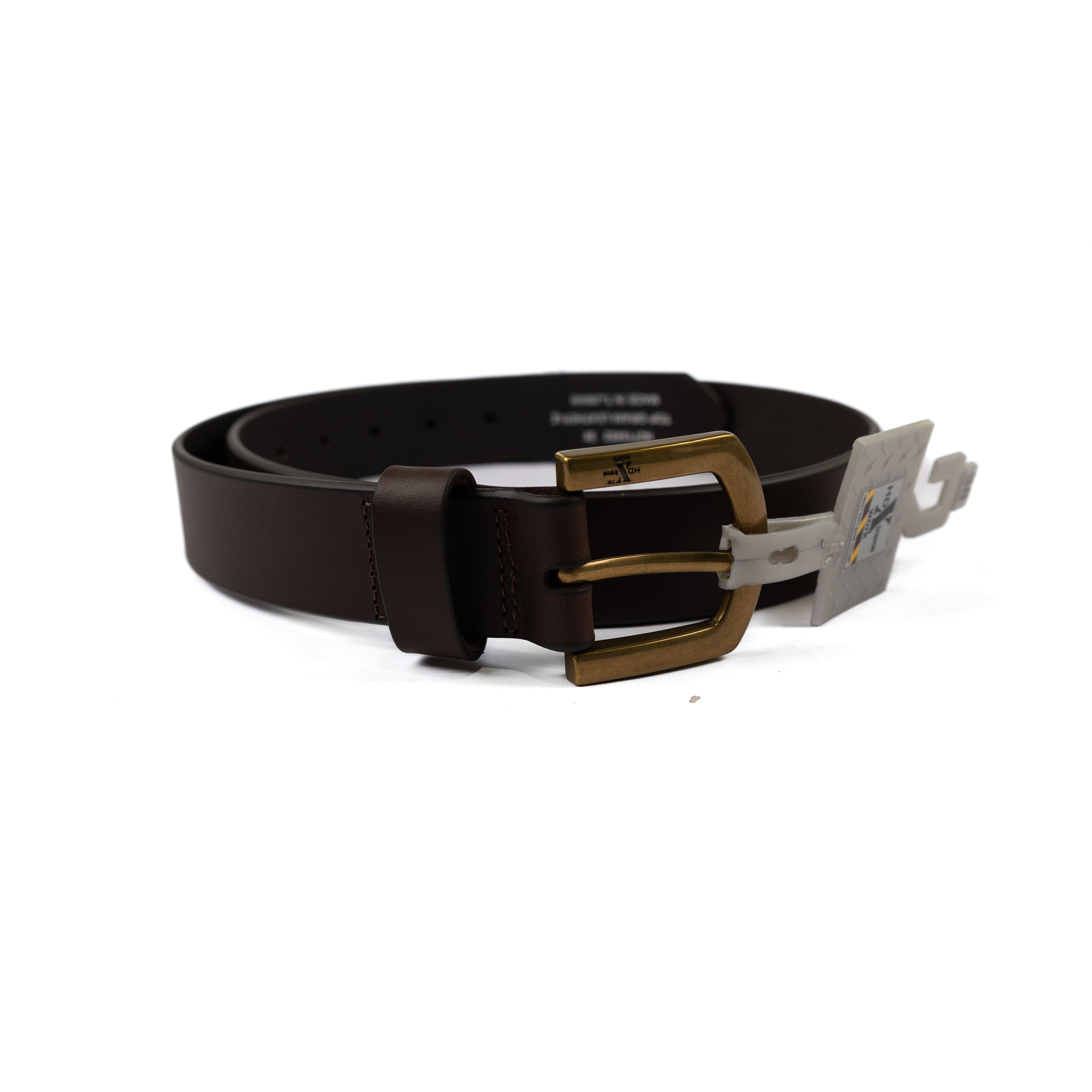 Men's Nocona Brown Leather Belt with Gold Buckle N2710402