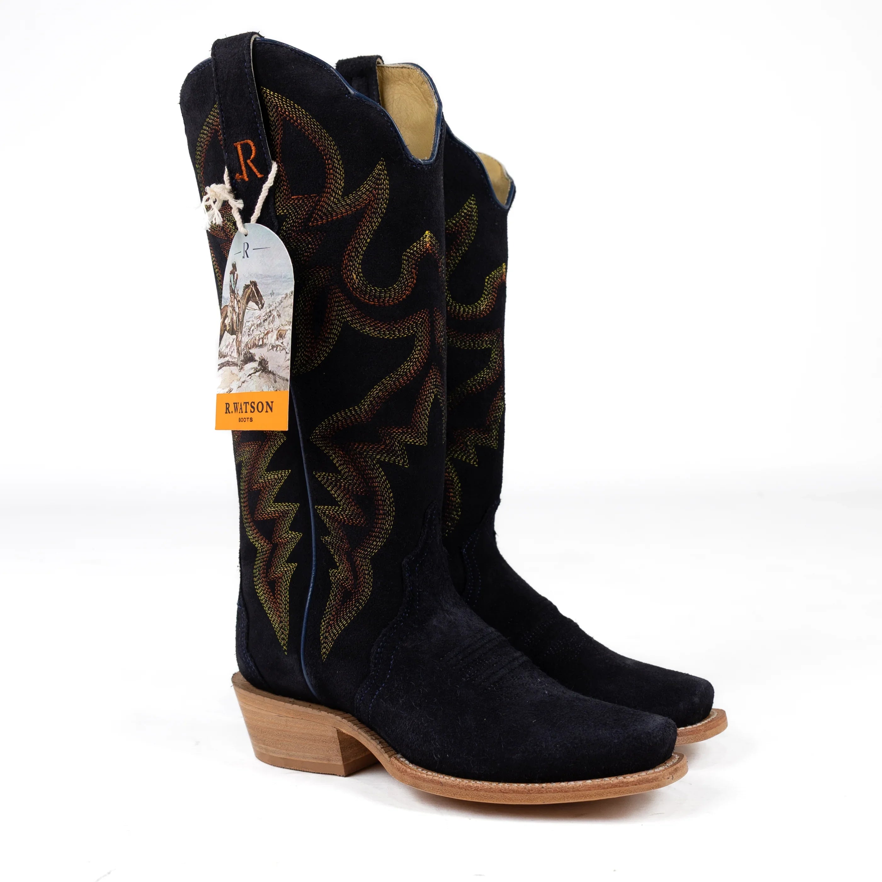 R. Watson Women's Navy Roughout Cutter Toe Boots RWL8427-1
