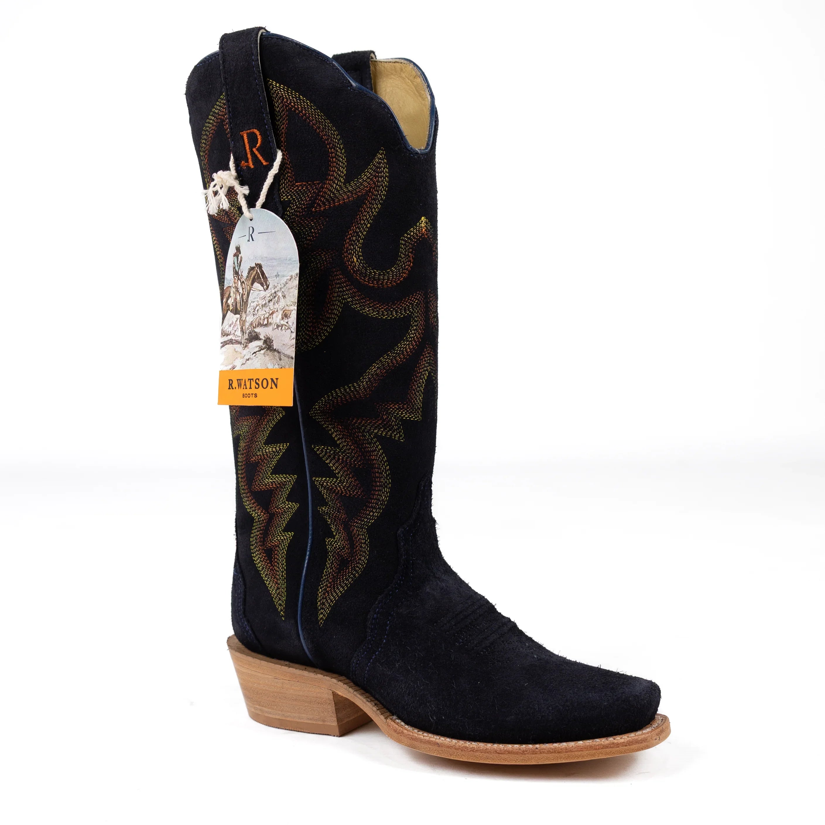 R. Watson Women's Navy Roughout Cutter Toe Boots RWL8427-1