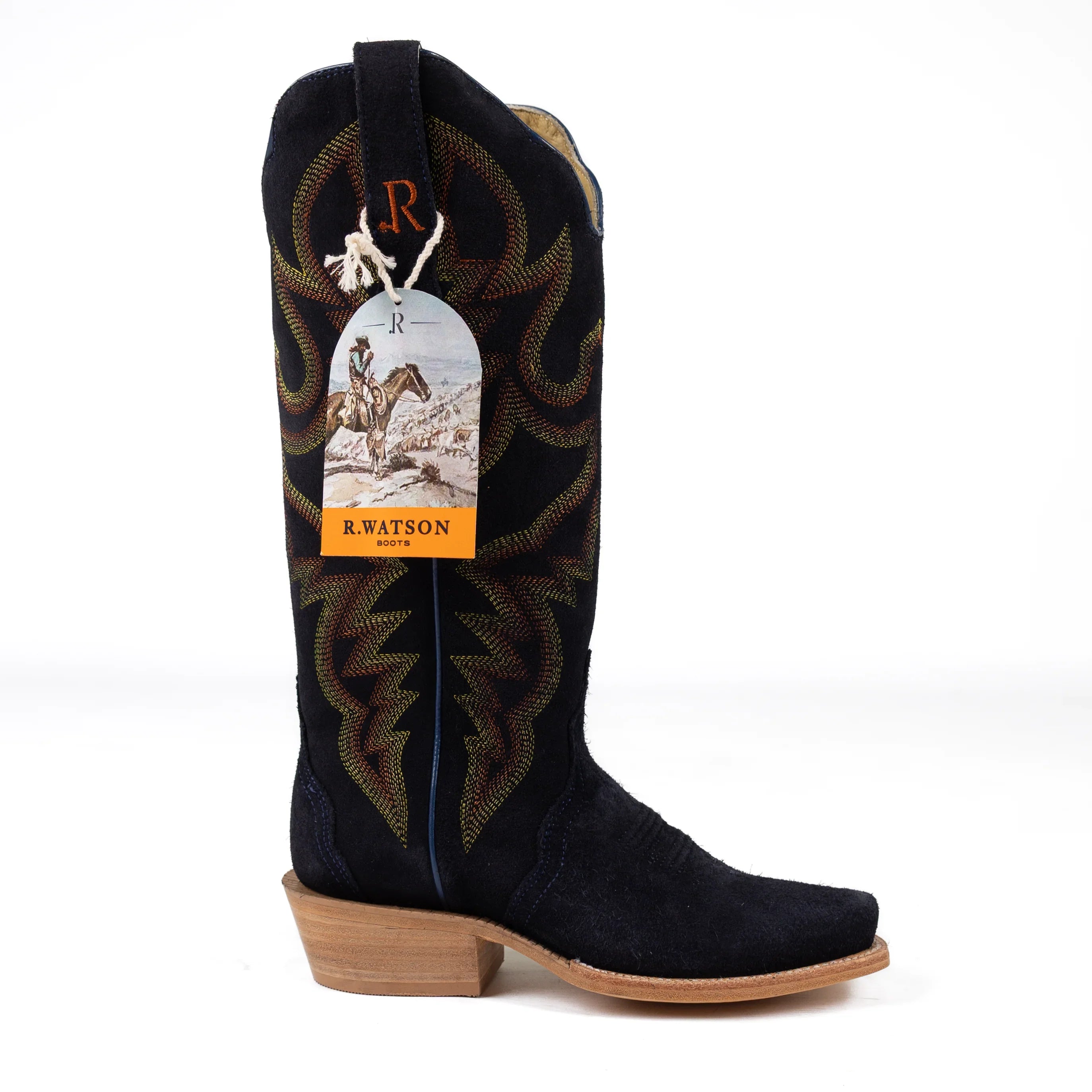 R. Watson Women's Navy Roughout Cutter Toe Boots RWL8427-1