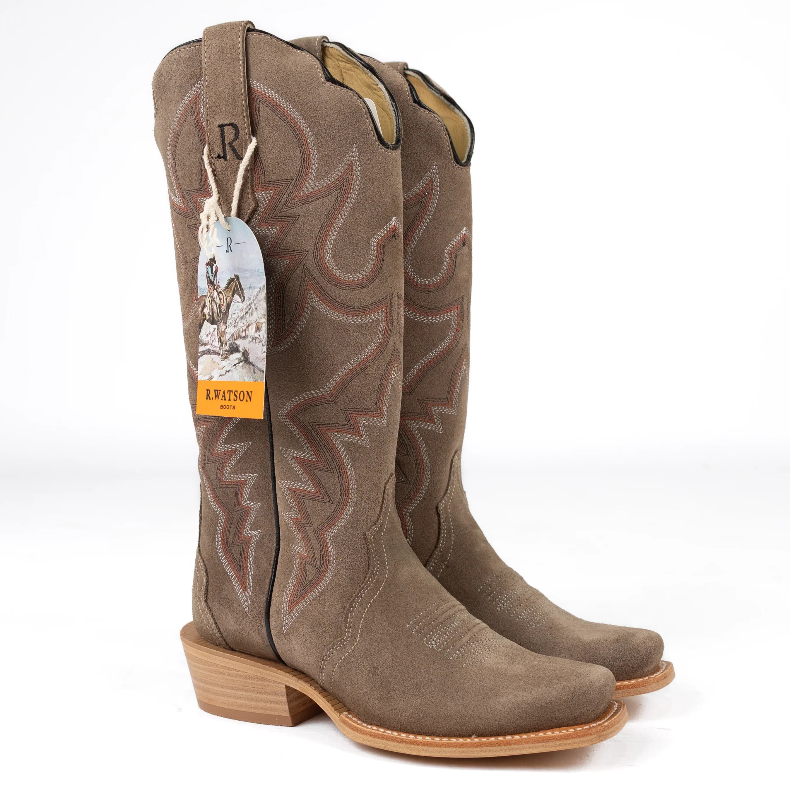 R. Watson Women's Charcoal Roughout Cutter Toe Boots RWL8429-1