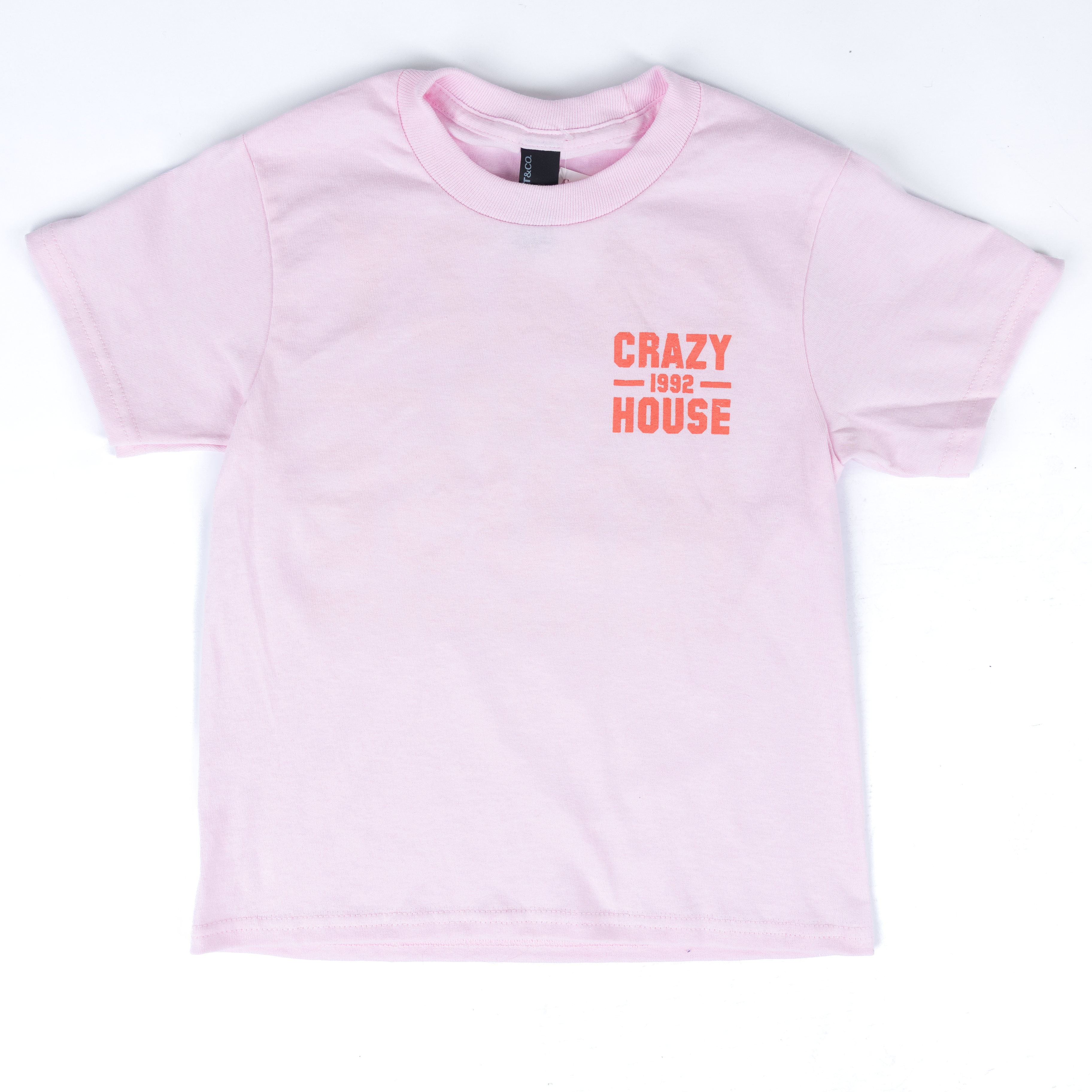 Youth Crazy House Pink 1 on 1 Short Sleeve T-shirt