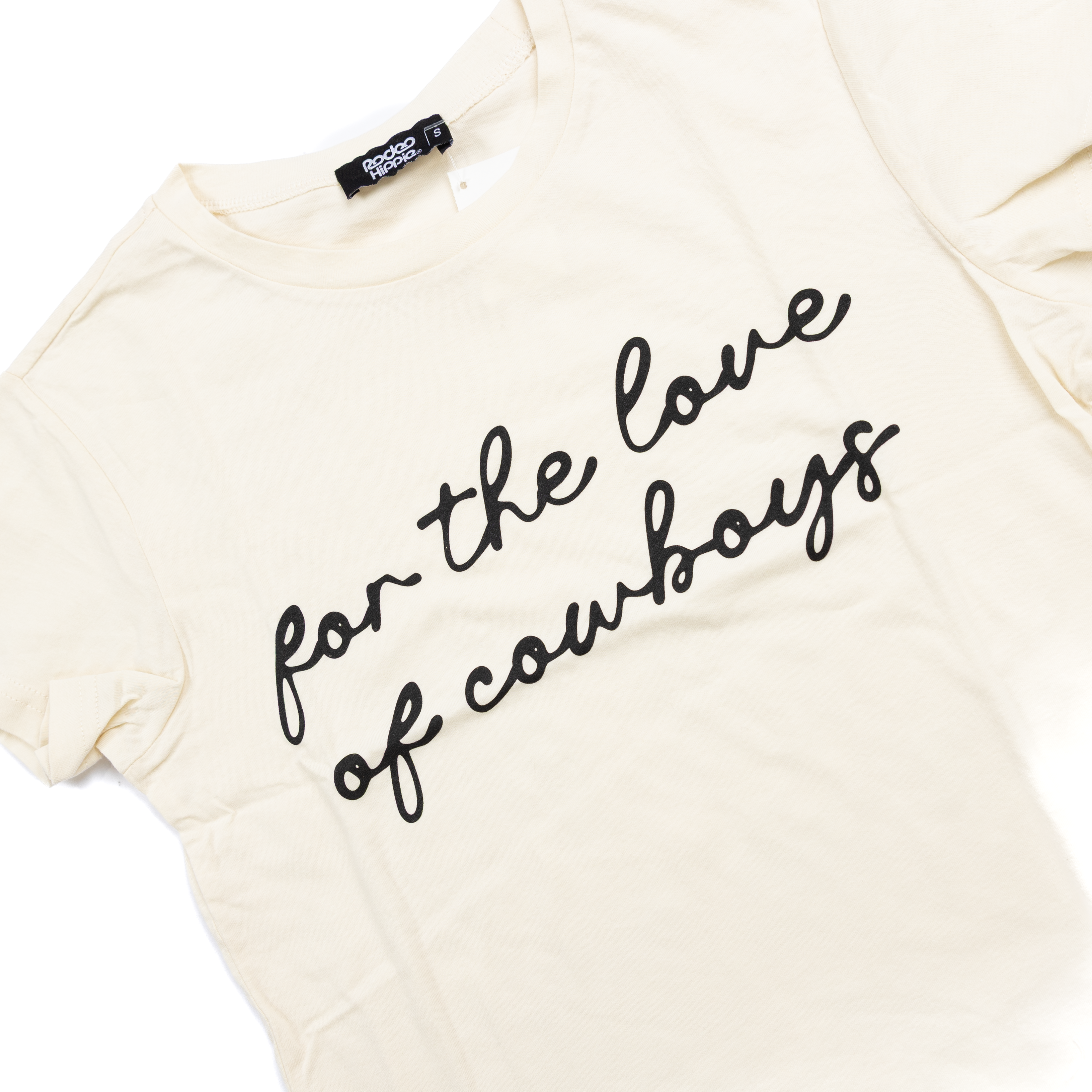 Women's Rodeo Hippie Beige "For the Love of Cowboys" T-shirt