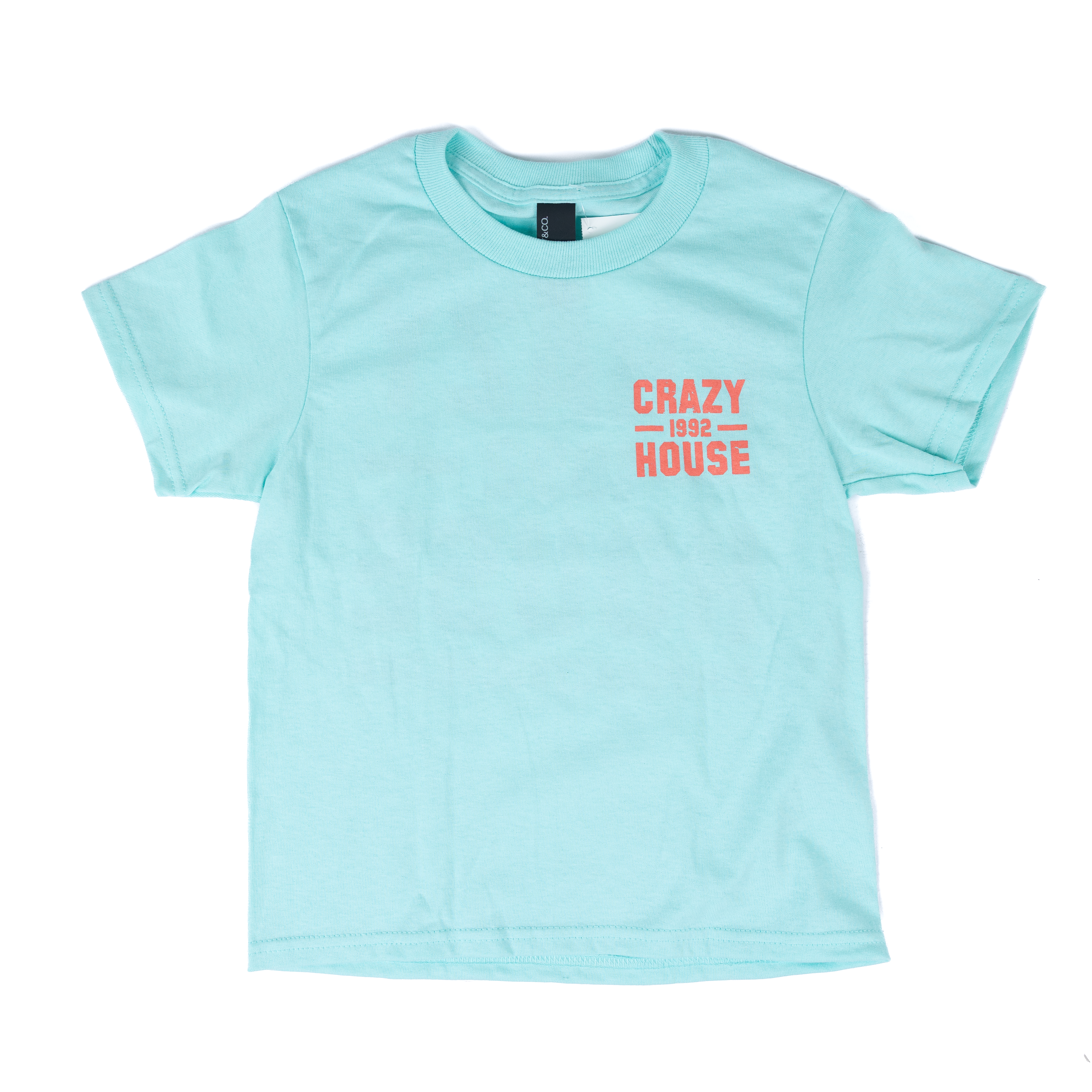Youth Crazy House Mint and Watermelon 1 on 1 Short Sleeve T-shirt