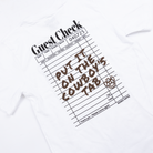 Women's Rodeo Hippie White Short Sleeve "Guest Check" T-shirt