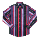 Men's Wrangler Vintage Inspired Purple Multi Stripe Snap Shirt