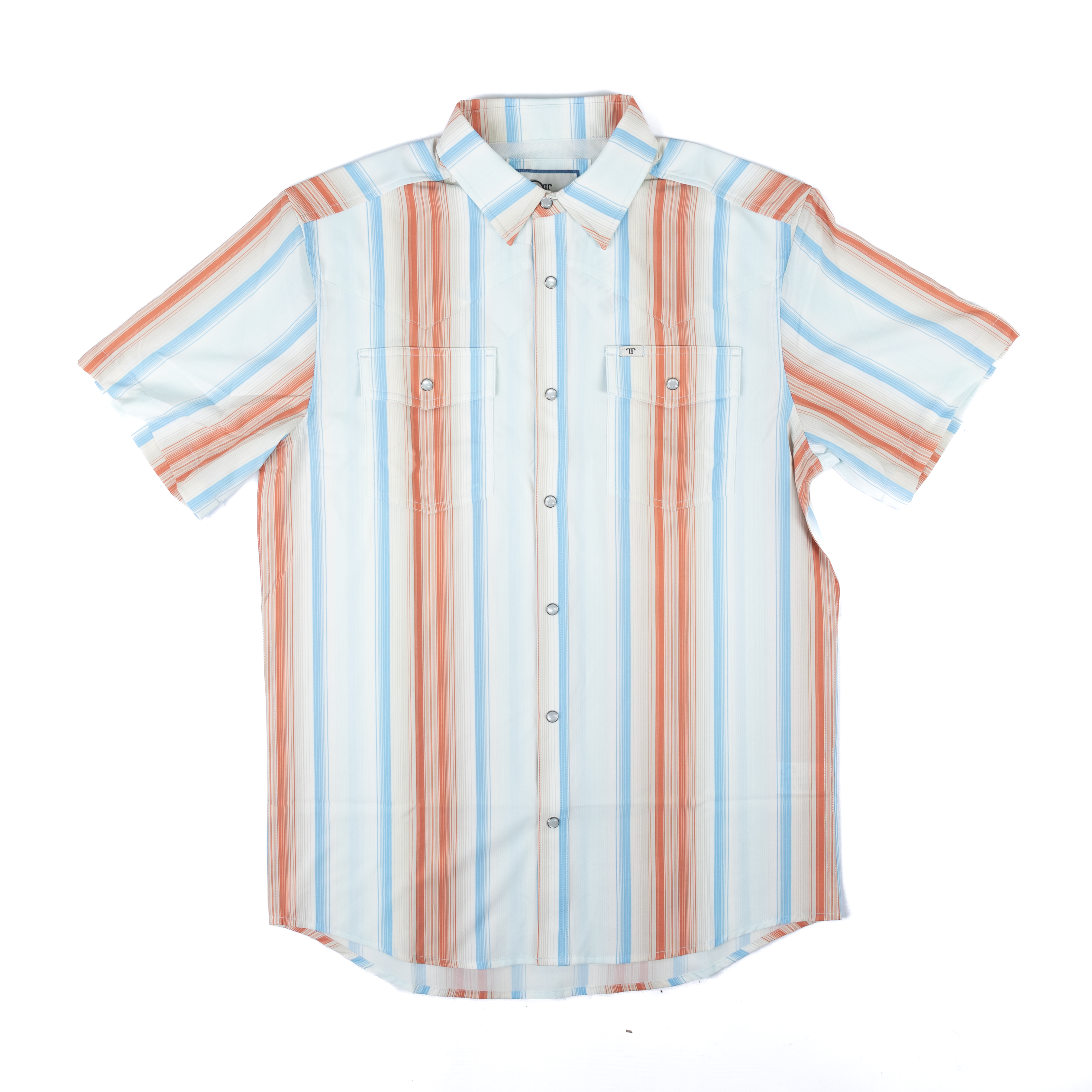 Men's Ferrell "The Harrison" In Salmon Short Sleeve Snap Shirt FPS1026039