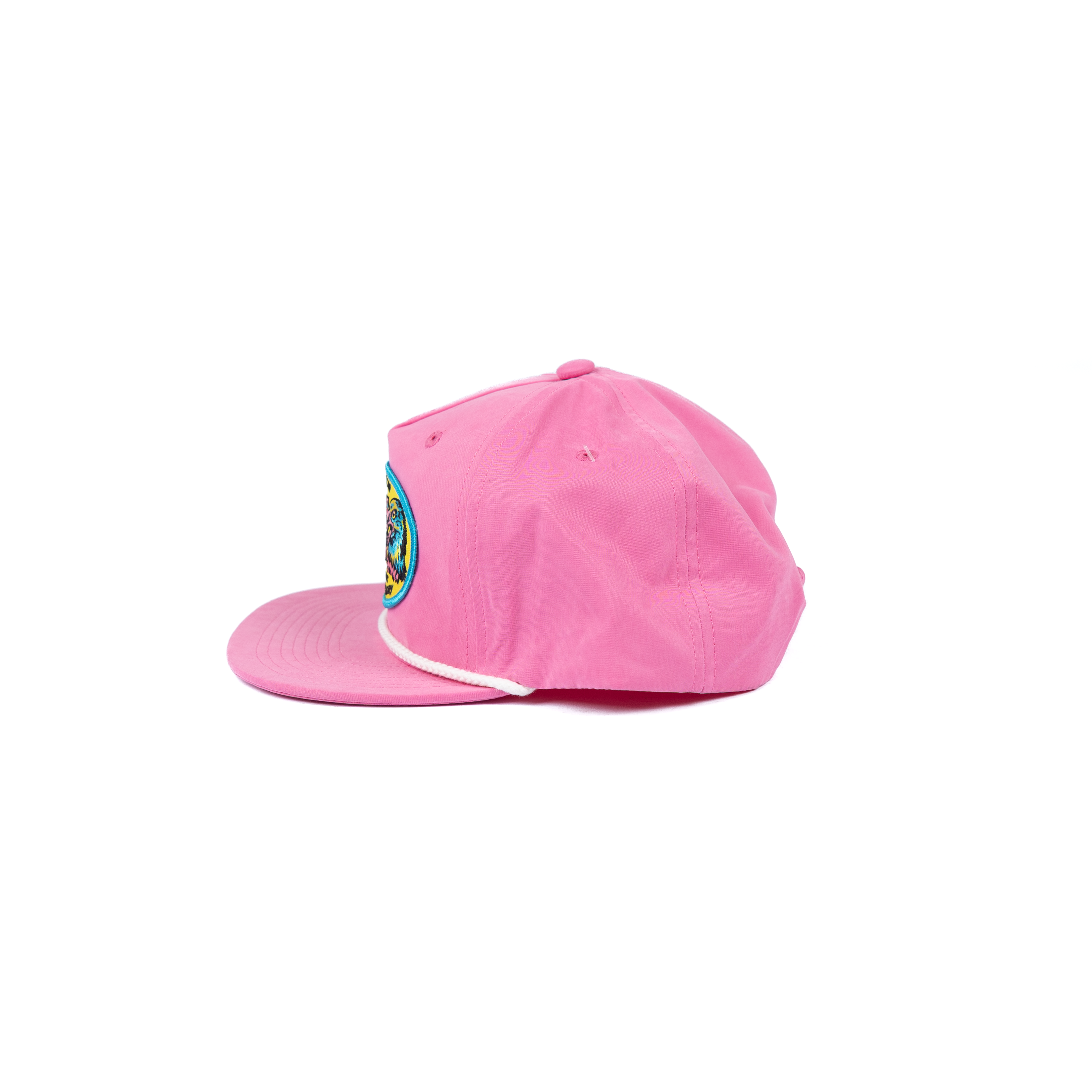 Women's Cactus Alley Neon Pink Flat Bill Cap with Yellow and Blue Grit Patch