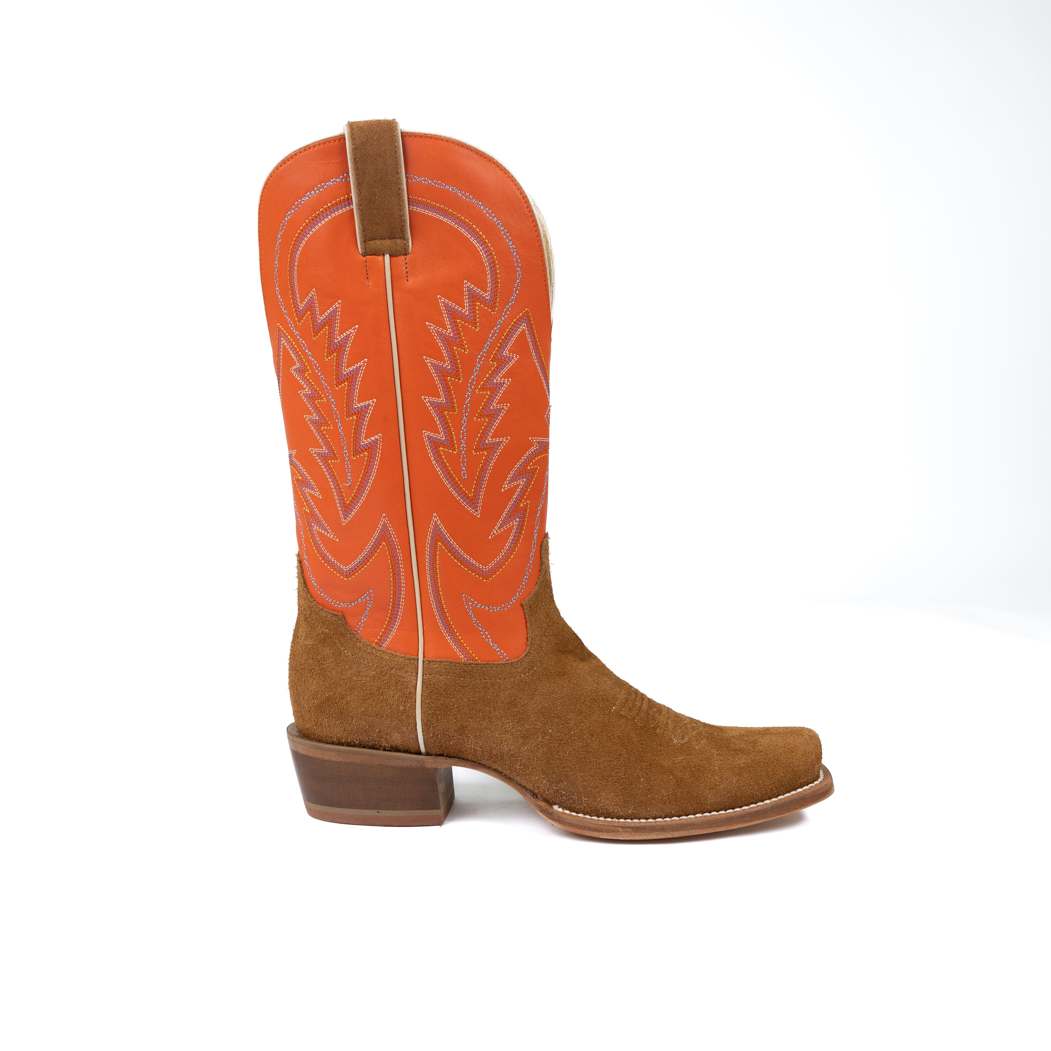 Men's Tony Lama Jax Chesnutt Suede/Orange Top Boots RN3541
