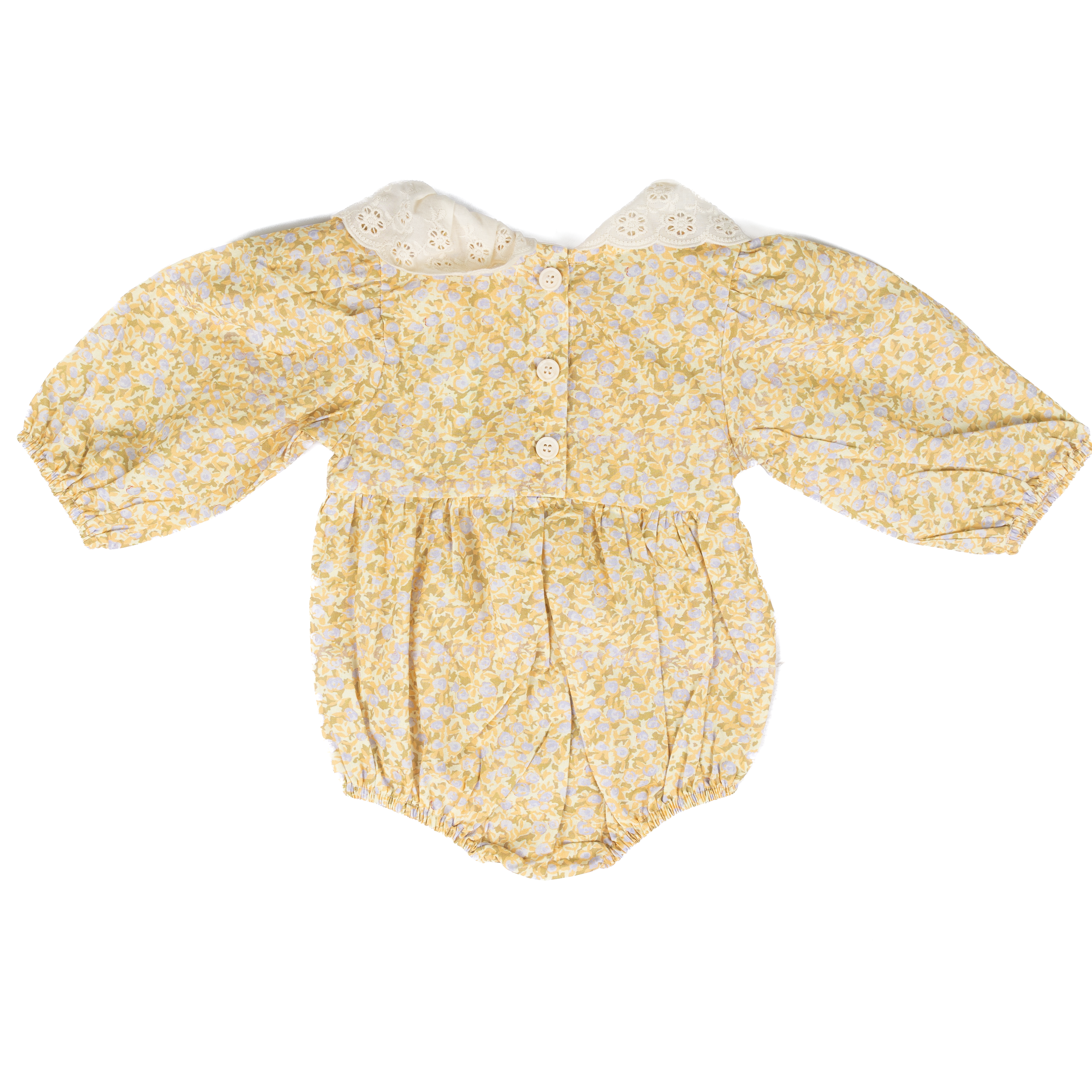 Girl's Infant Yellow Floral Long Sleeve Romper INF-STRIPE ROMPER