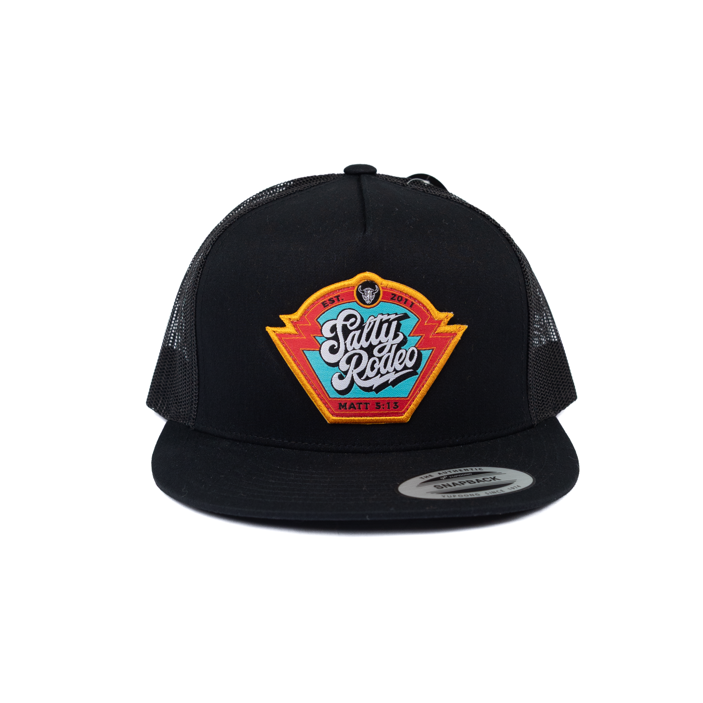 Men's Salty Rodeo Black Cap with Multi-color Patch SRCROADIE