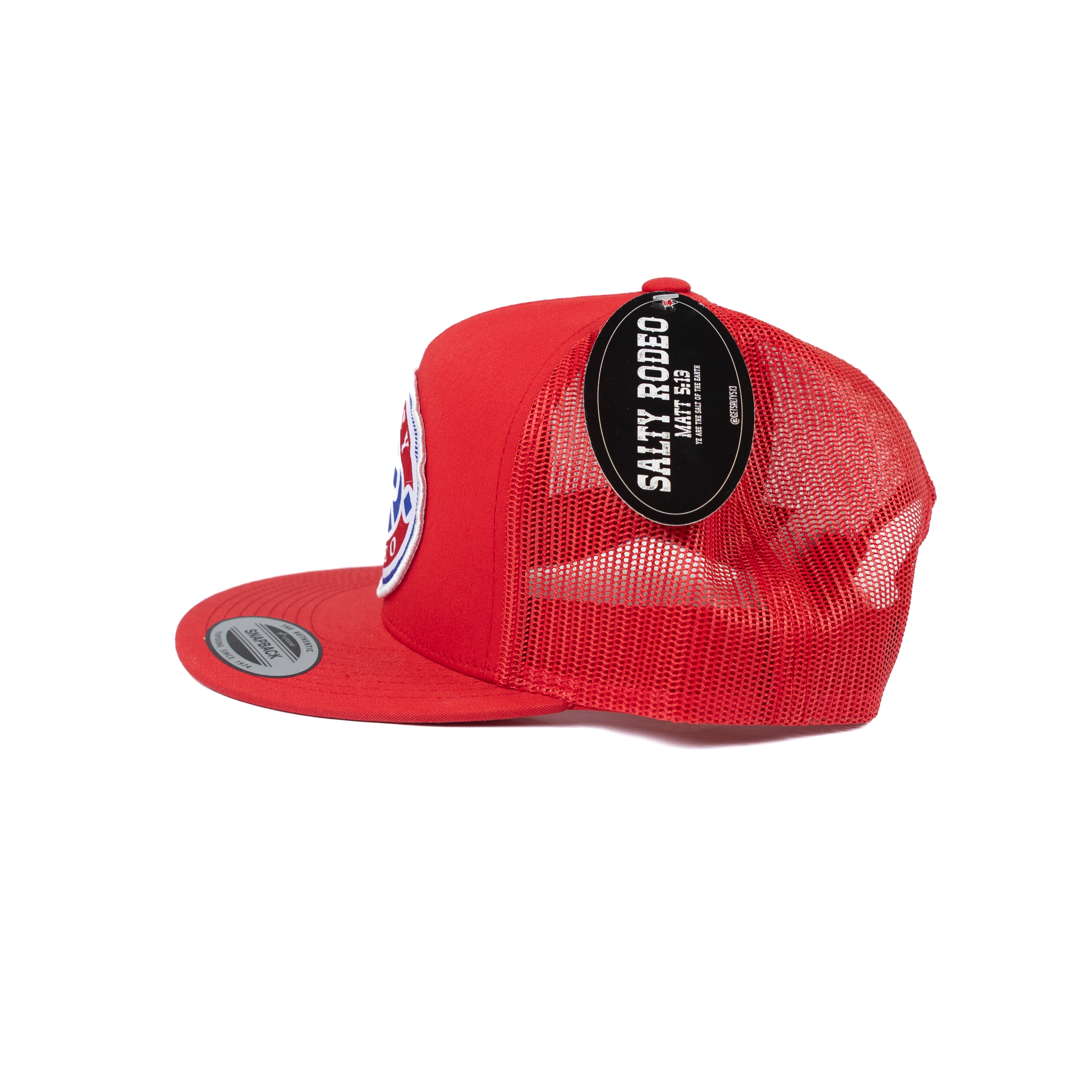 Men's Salty Rodeo Red Snapback with Circle Patch SRCBANDIT