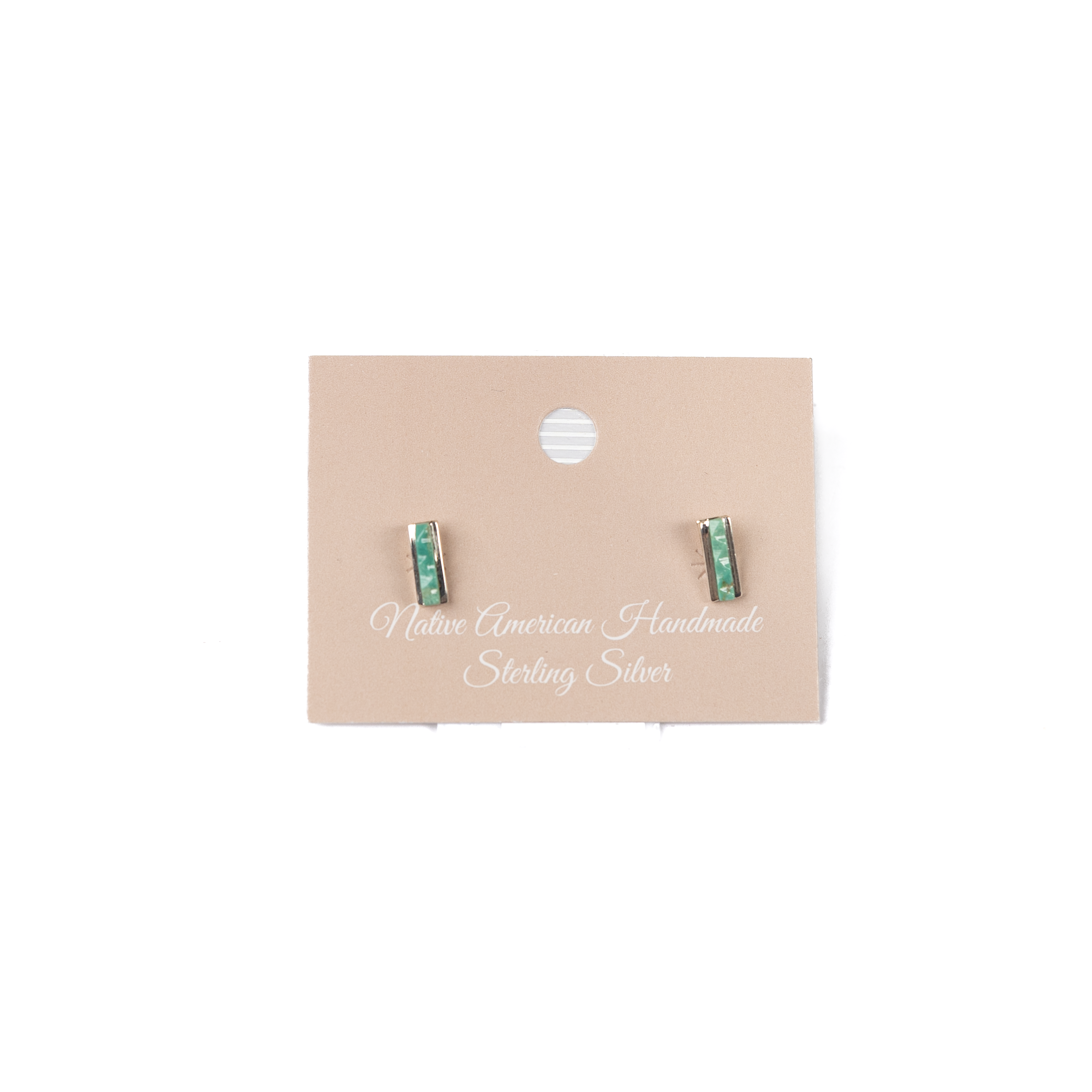 Women's Bilagaana Silver and Turquoise Bar Stud