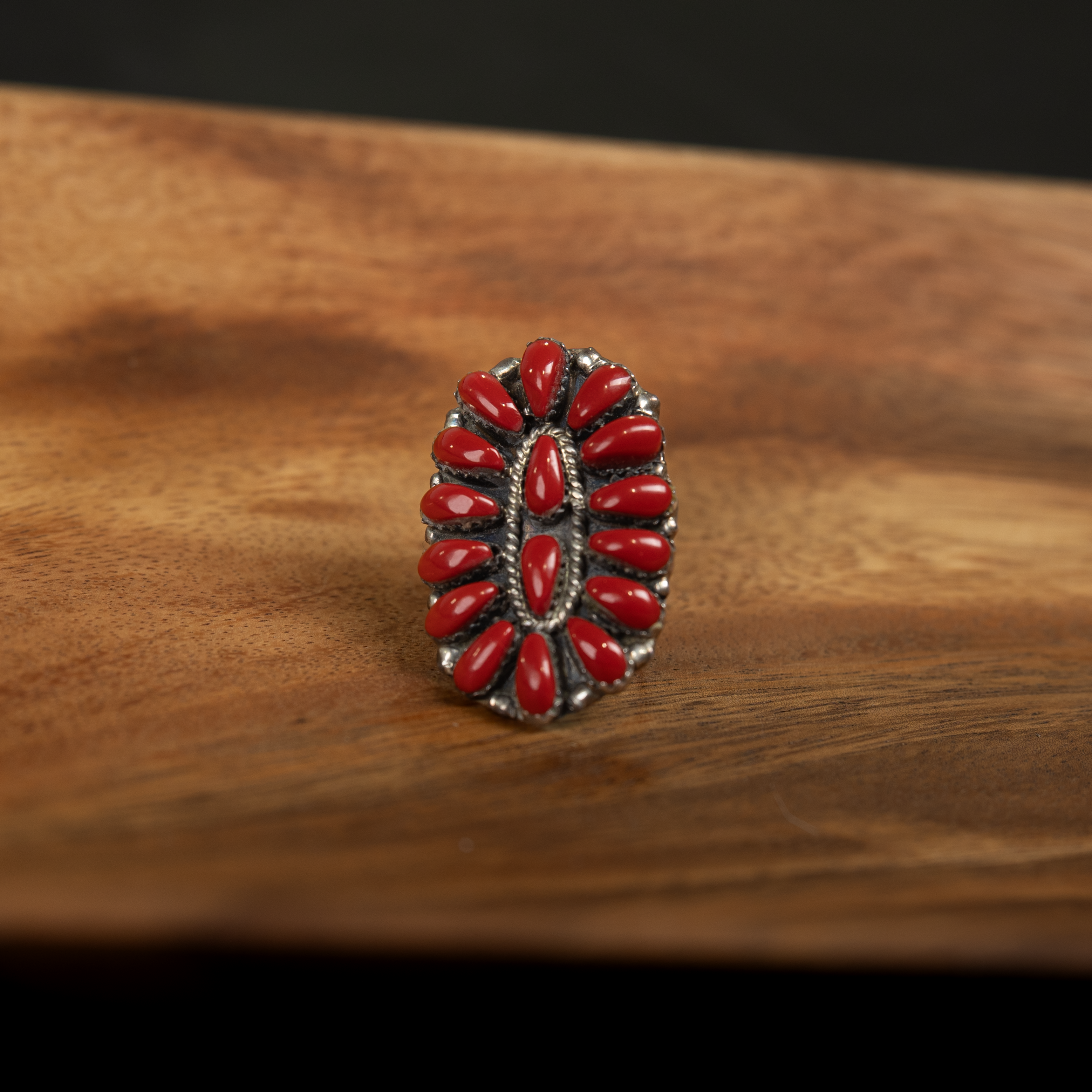 Women's Gallup Red Coral Cluster Ring